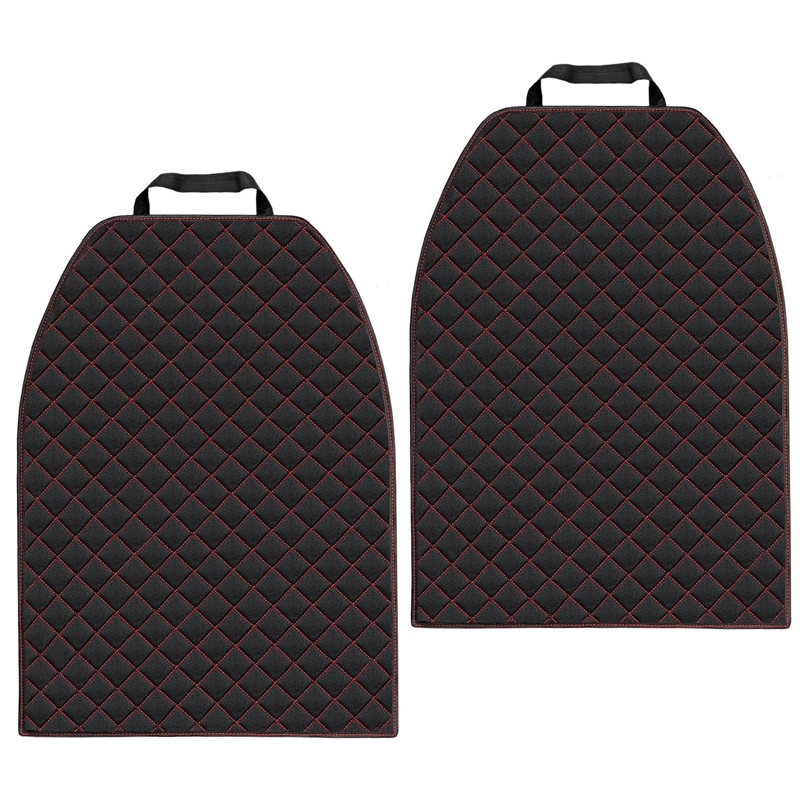 L & P Car Design Auto-Rückenlehnenschutz Rückenlehnenschoner in schwarz mit  roter Naht aus Cordura Sitzschoner