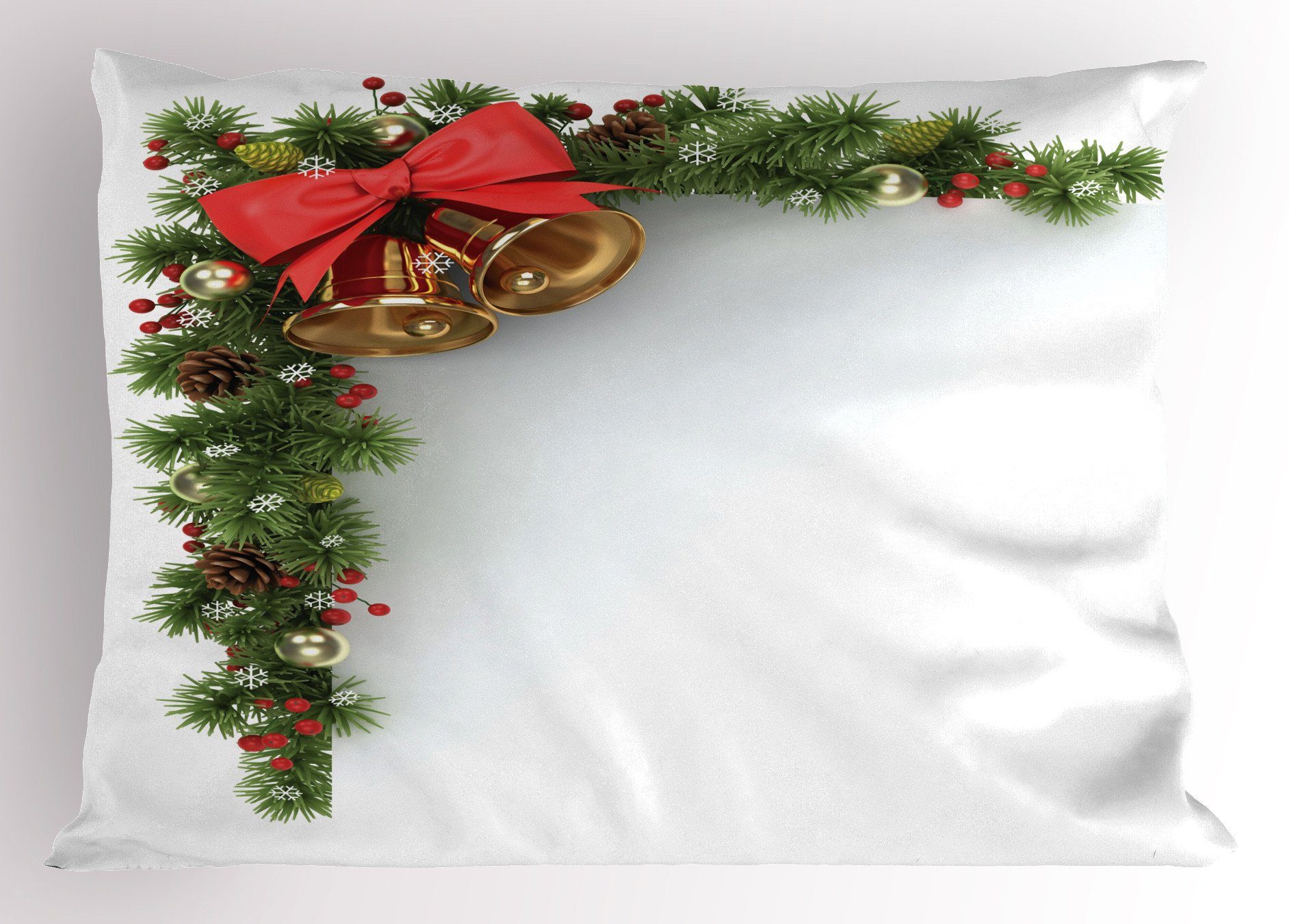 Kissenbezüge Dekorativer Standard King Size Gedruckter Kissenbezug, Abakuhaus (1 Stück), Weihnachten Xmas Corner Glocke