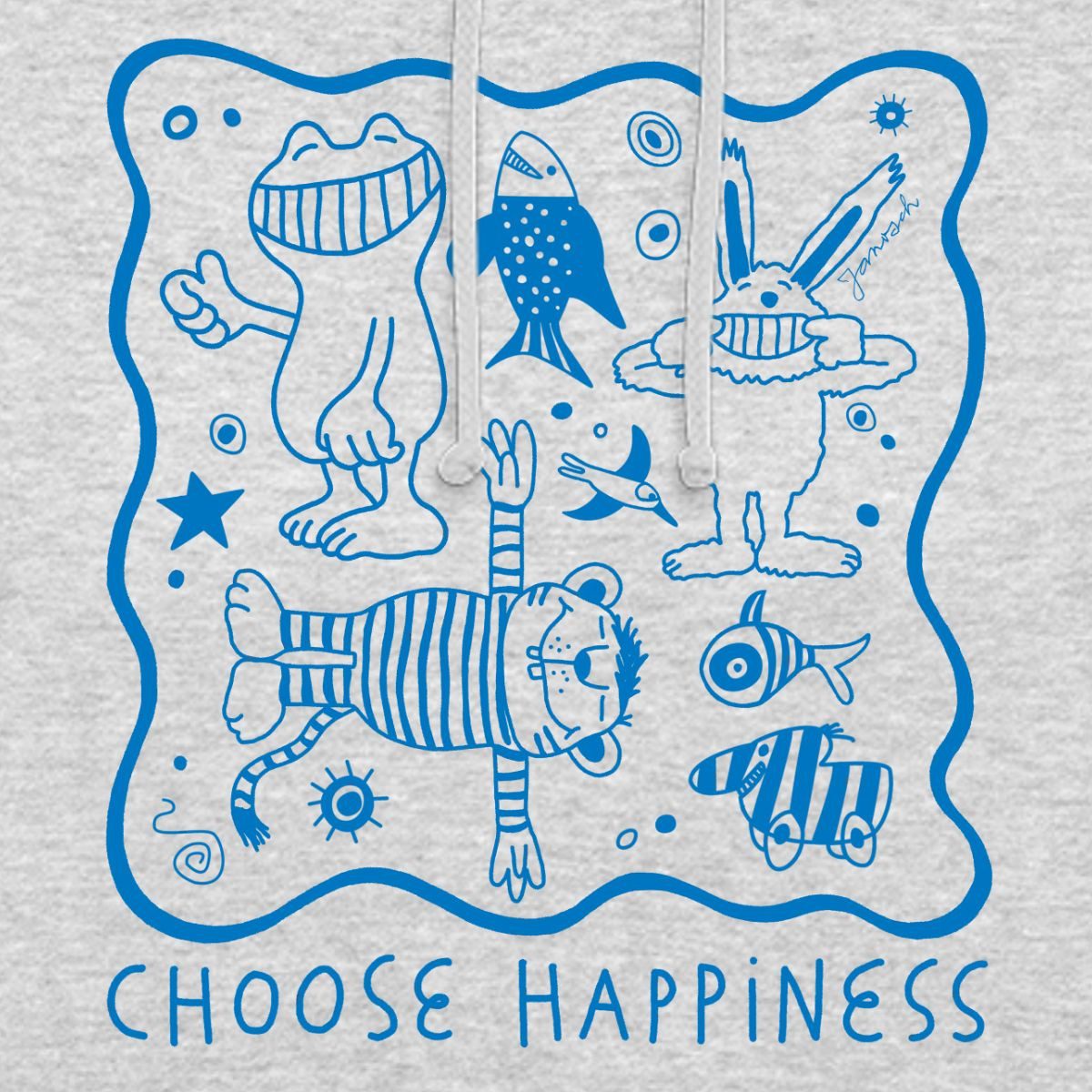 Spreadshirt Hoodie Janosch Choose Happiness Ausmalmotiv Unisex Hoodie (1-tlg)