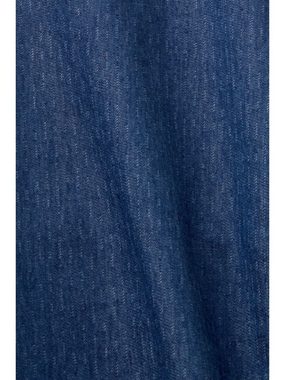 Esprit Kurzarmbluse Leichte Jeansbluse, 100 % Baumwolle