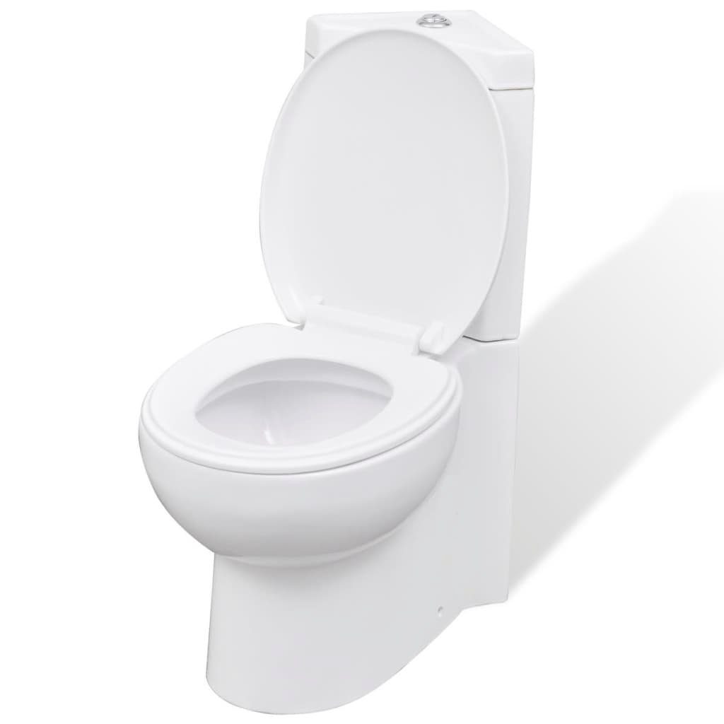 DOTMALL Soft-Toilettensitzerhöhung Tiefspül-WC, Set, Stand-WC aus hochwertiger Sanitärkeramik