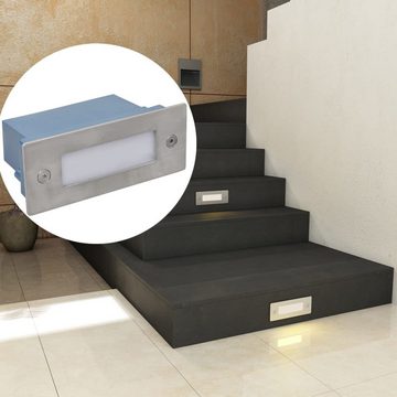 vidaXL Außen-Wandleuchte LED-Wandeinbauleuchten für Treppen 12 Stk. 44x111x56 mm