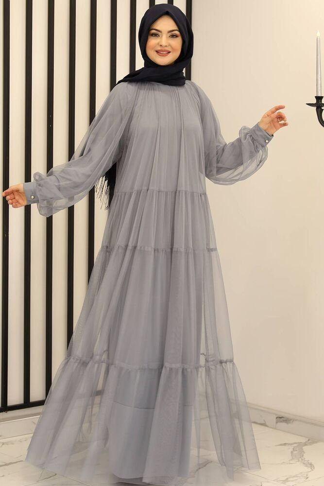 Modavitrini Tüllkleid Relax Abaya Abiye Damen günstig online kaufen