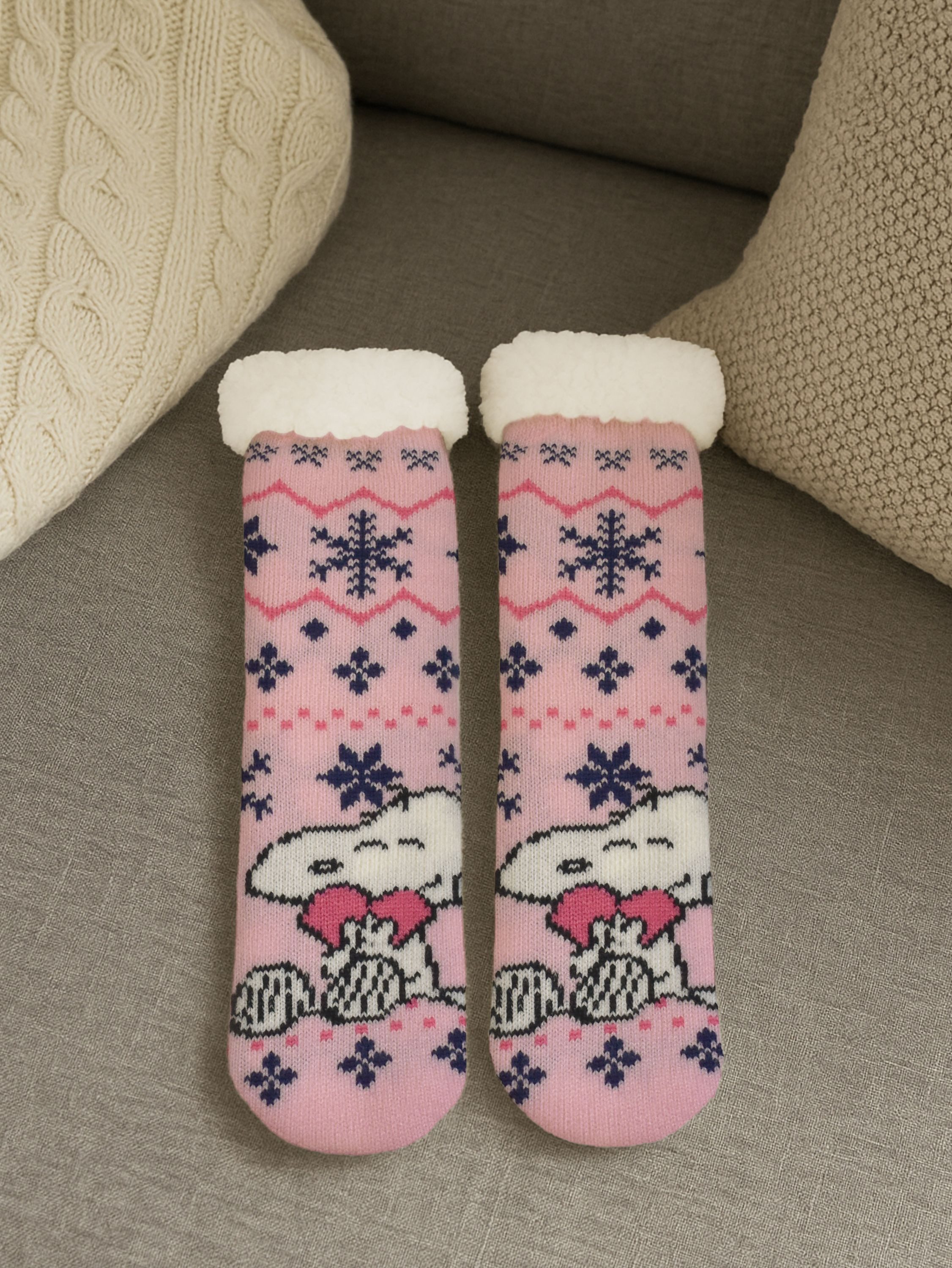 United Labels® Haussocken Peanuts Snoopy Hüttensocken Haussocken Kuschelsocken Socken
