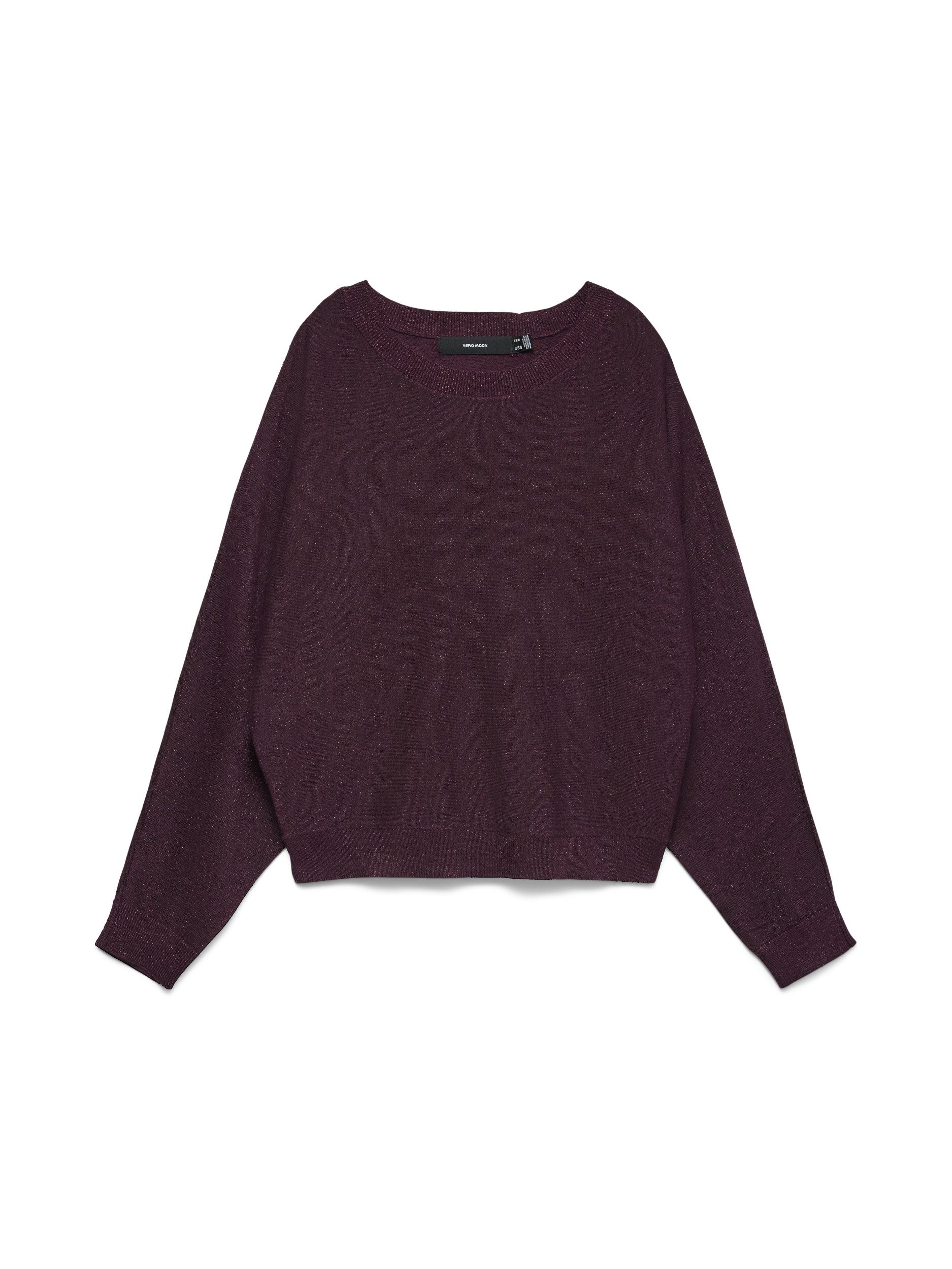 Strandpullover VMHAPPYGLITTER LS O-NK BATWING PULL Winetasting/W. MELANGE LL 24 FROM