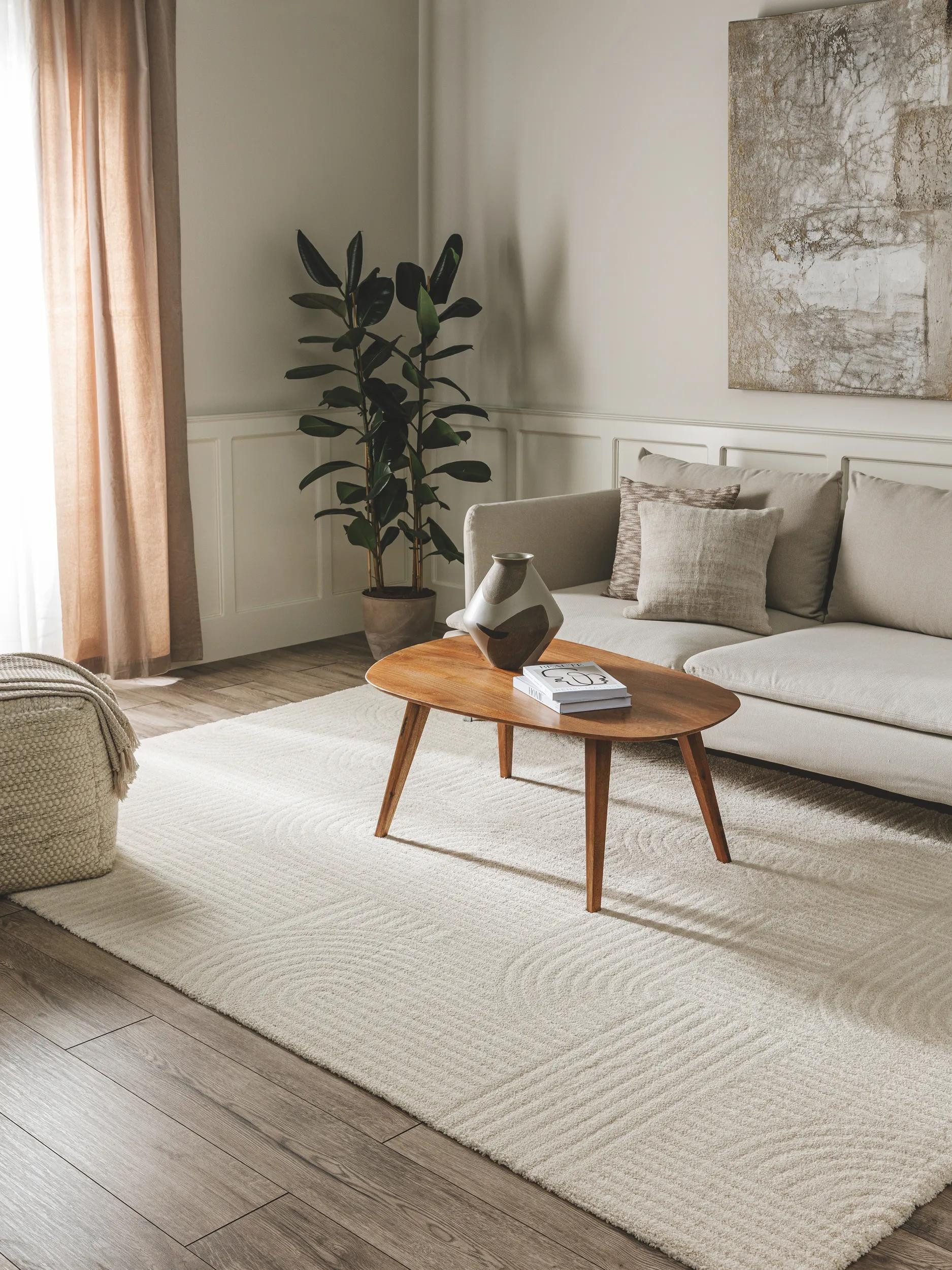 benuta Teppich Tacoma, rechteckig, Höhe: 21 mm, Teppich Wohnzimmer, Schlafzimmer, Esszimmer, Flur, Kunstfaser, Cozy