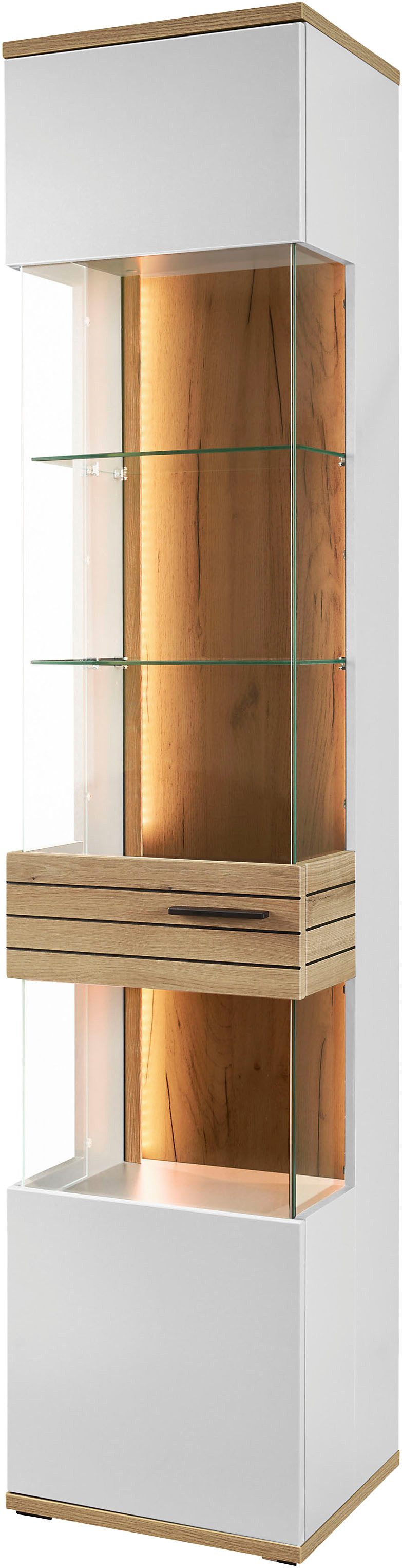 set one by Musterring Vitrine Quincy (1-St) Spiegelbildlich montierbar, in 2 Farben erhältlich, 204,7 cm hoch