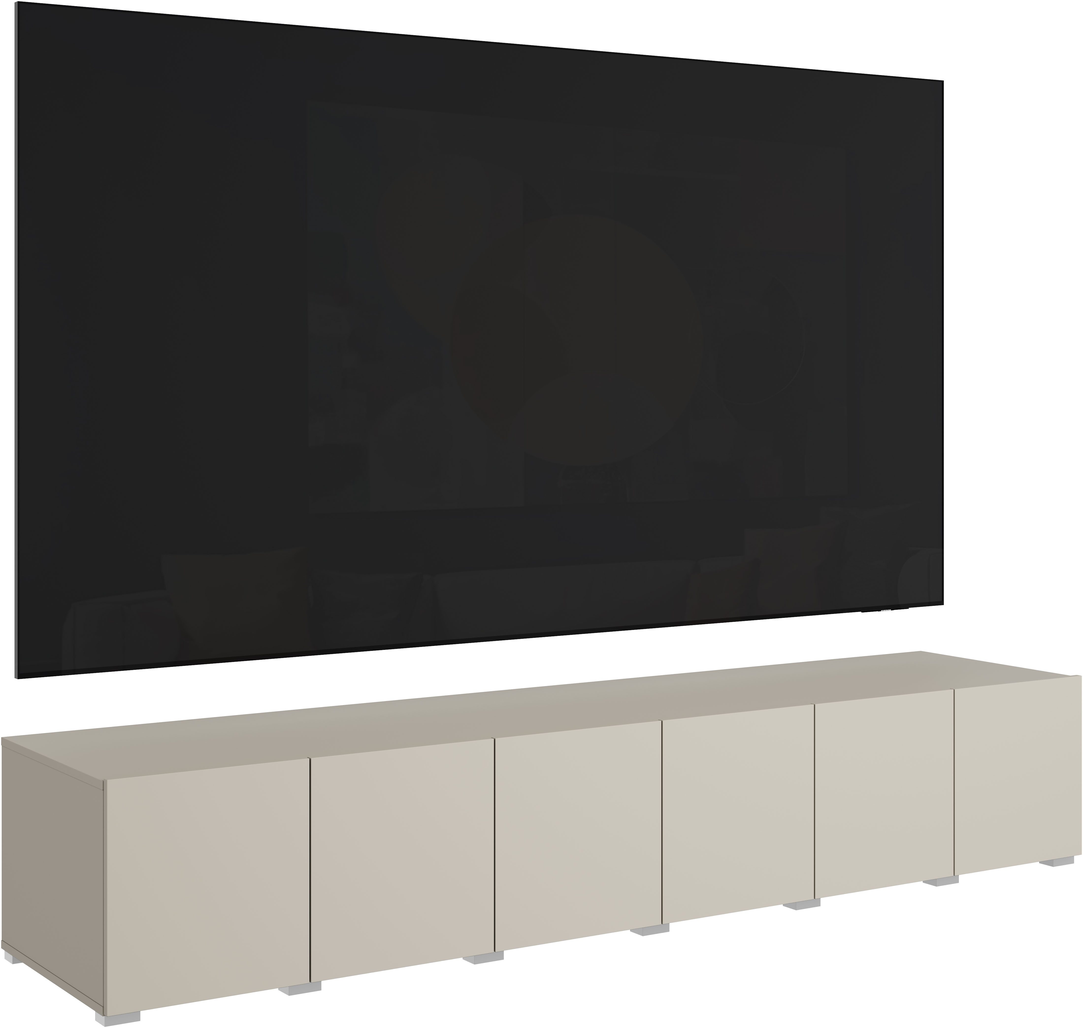 OTTO home Lowboard Denver Erlebe die Weltmeisterschaft im XXL-Format (1 St), Elegantes TV-Möbel 220 cm, speziell für bis zu 98-Zoll Fernseher – Bild 2 von 5