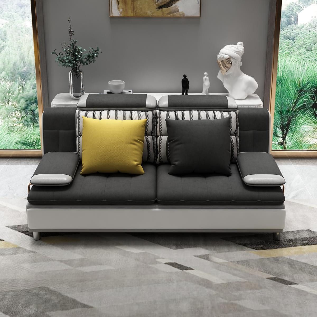 Xlmoebel Polstergarnitur Modernes Sofaset mit strapazierfähigem Stoffbezug in stilvollem Design, (Sofaset, 3-tlg., Sofagarnitur 3+2+1), Hergestellt in Europa