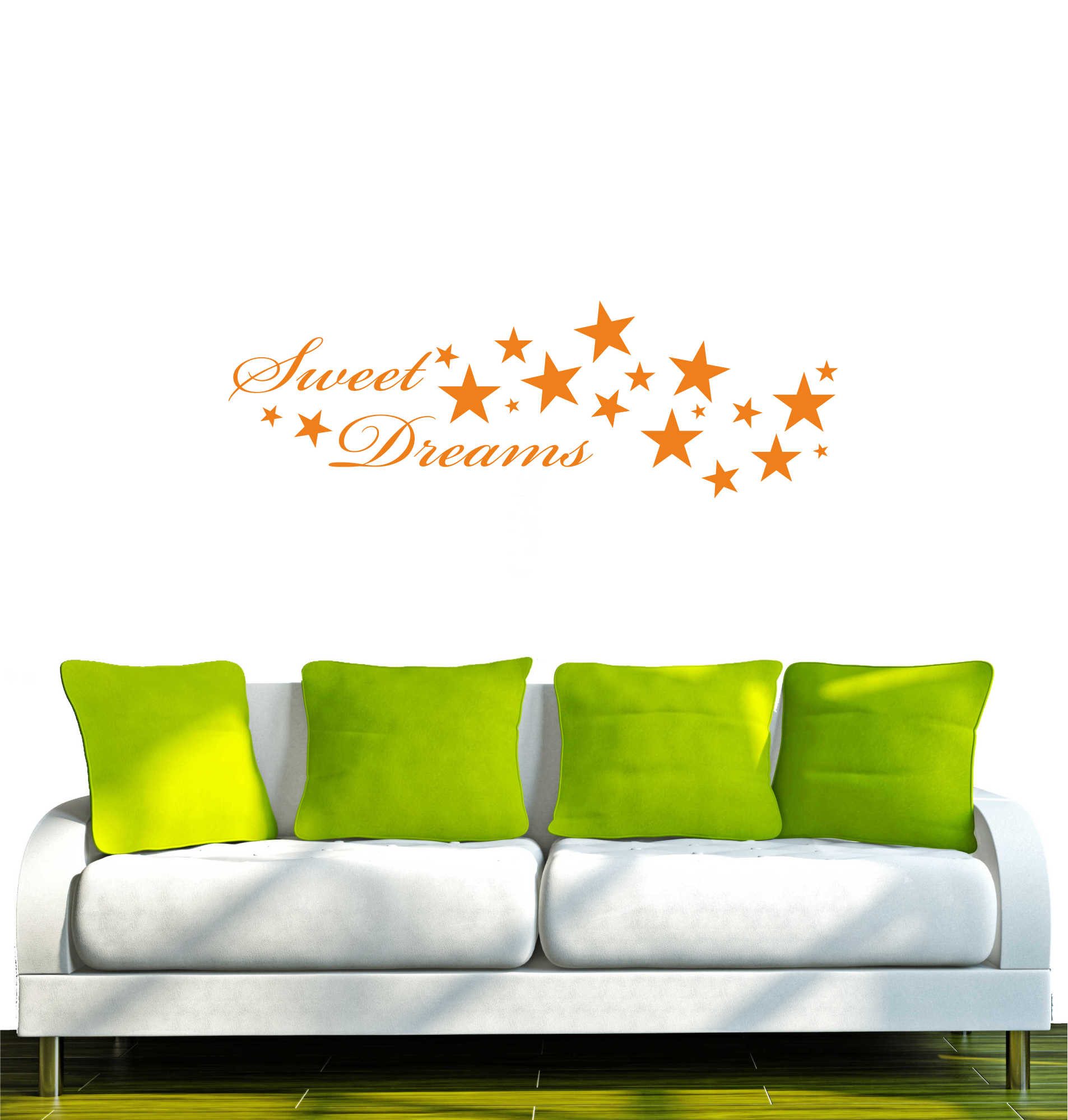 INDIGOS UG Wandtattoo Wandtattoo - Wandaufkleber - w187 Sweet Dreams Spruch Wandaufkleber