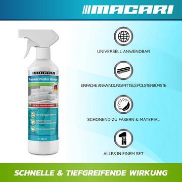 Macari 500 ml Premium Polsterreiniger Sofa & Auto, Couch, Matratzen, Autositz Polsterreiniger