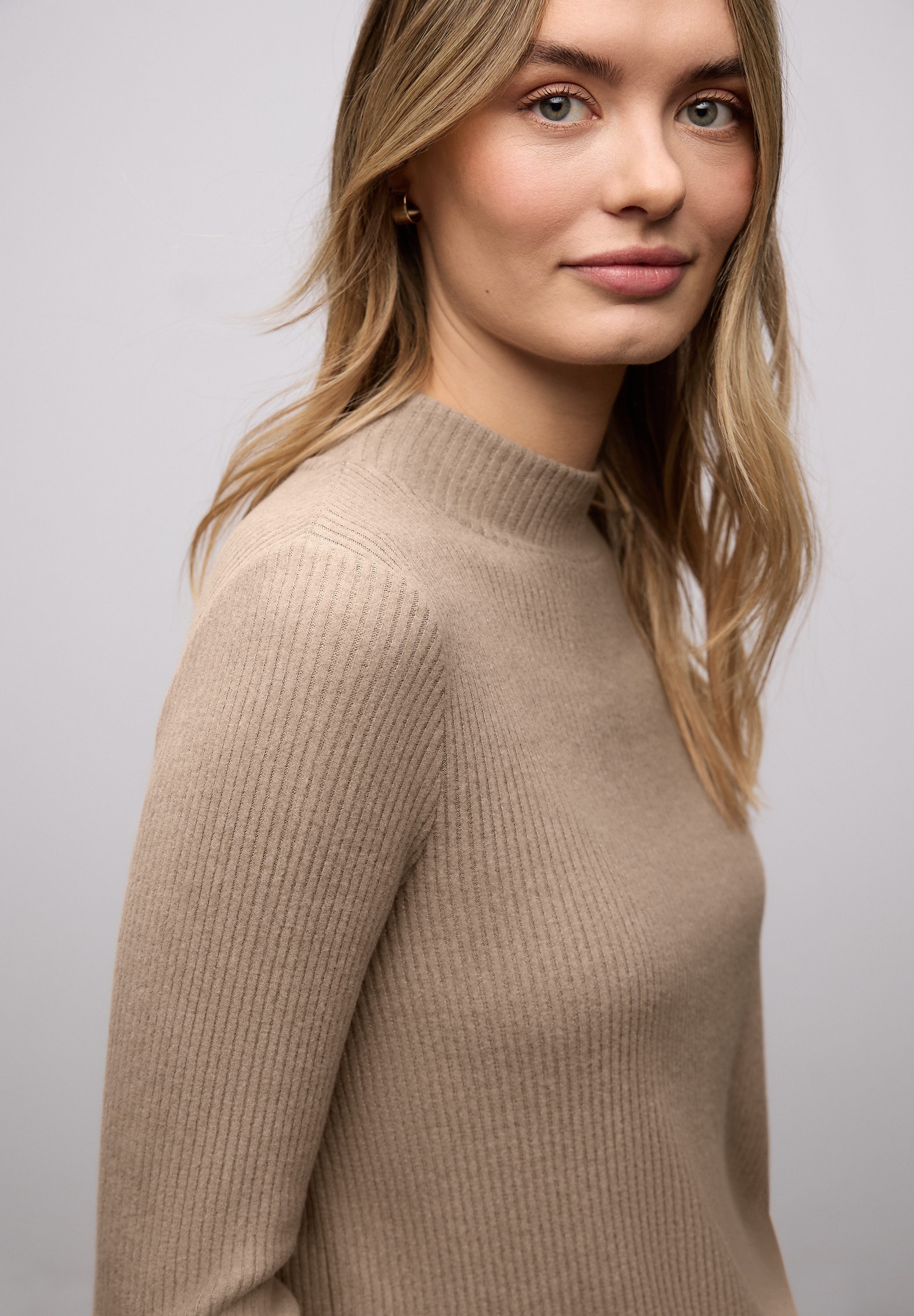 STREET ONE Langarmshirt in Ripp-Optik