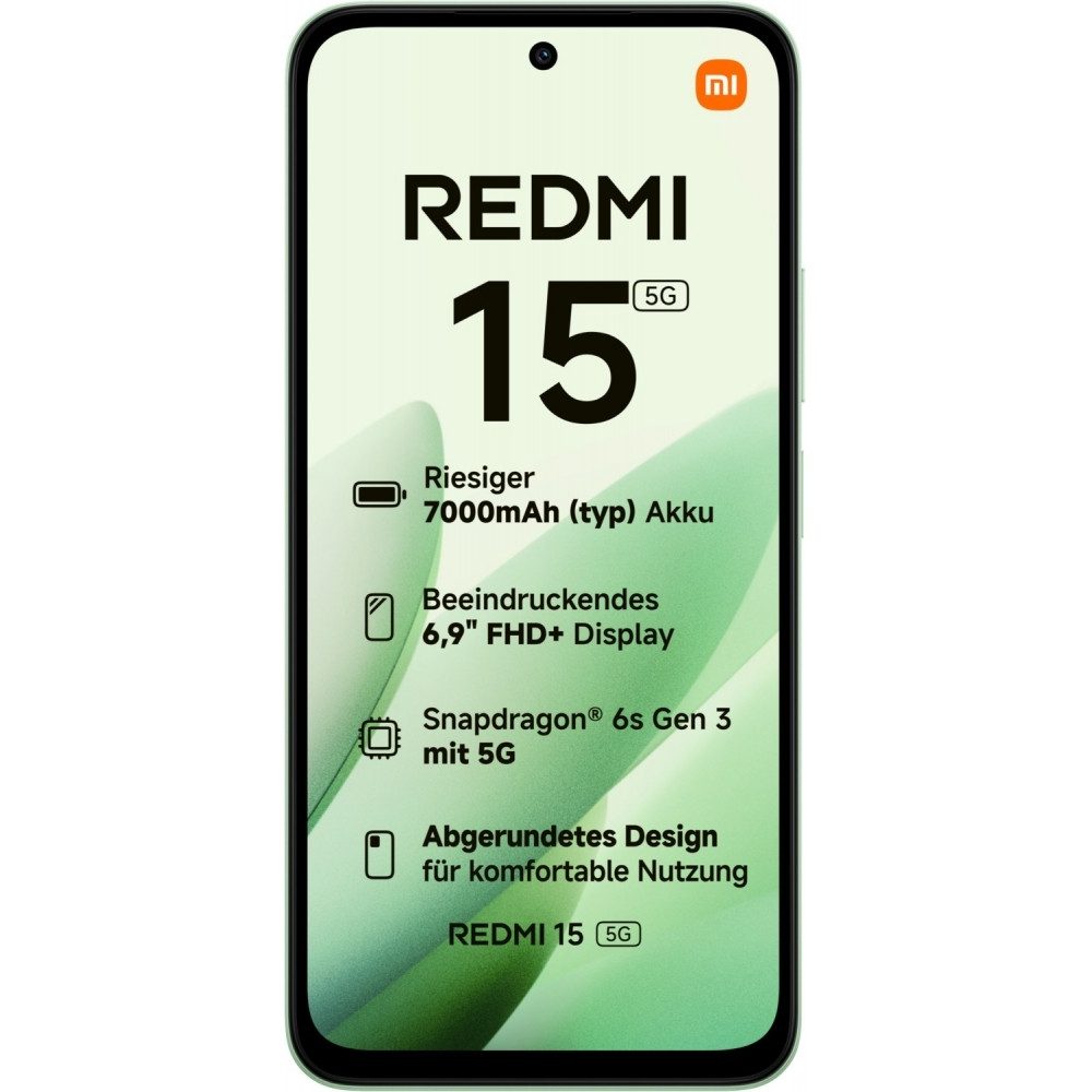 Xiaomi Redmi 15 5G 128 GB / 4 GB - Smartphone - ripple green Smartphone (6,9 Zoll, 128 GB Speicherplatz)
