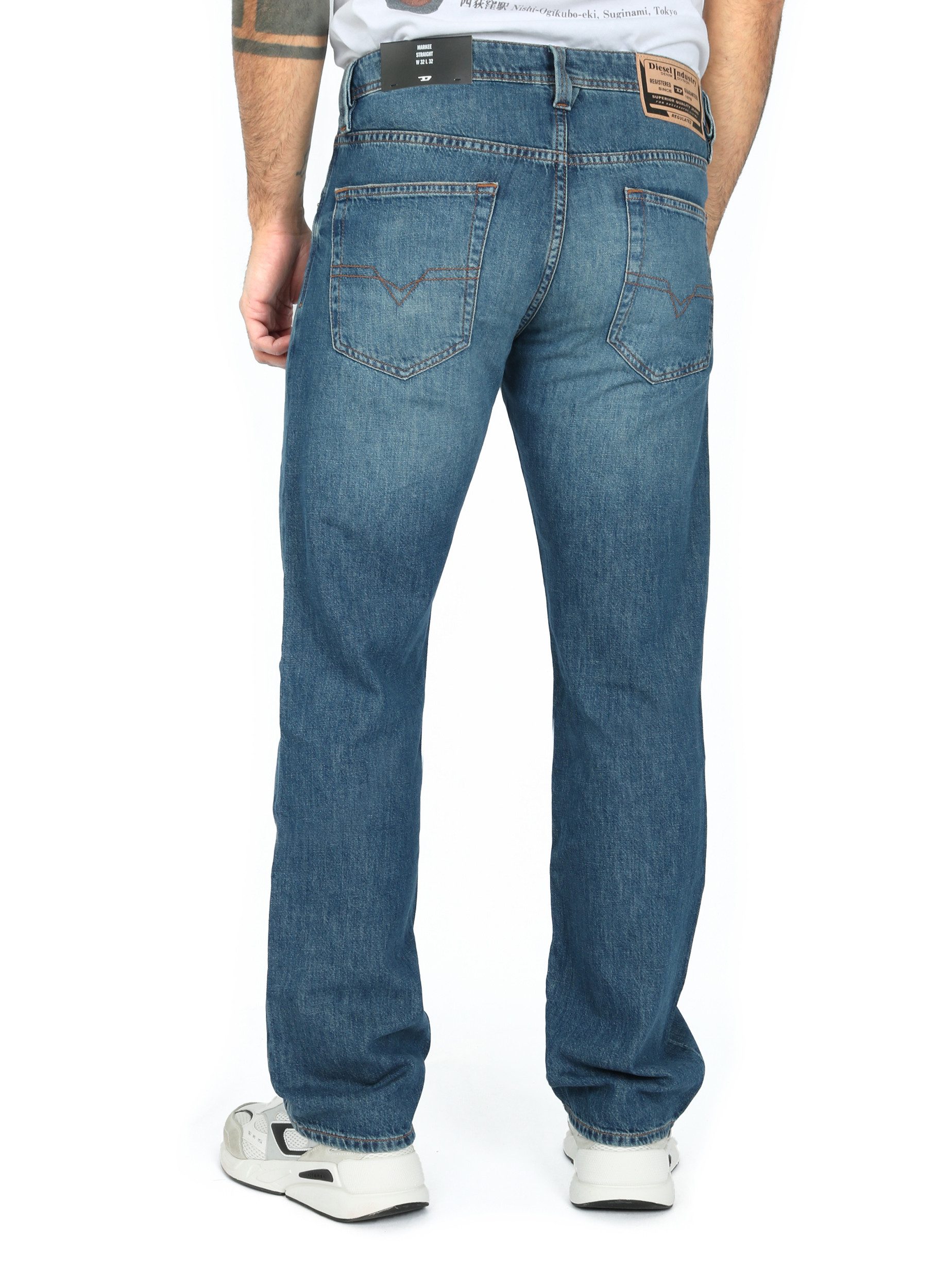 Diesel Straight-Jeans Leicht & Superweich ohne Stretch - MARKEE R68DY - Länge:32 Regular Fit, leicht tiefer sitzende Leibhöhe