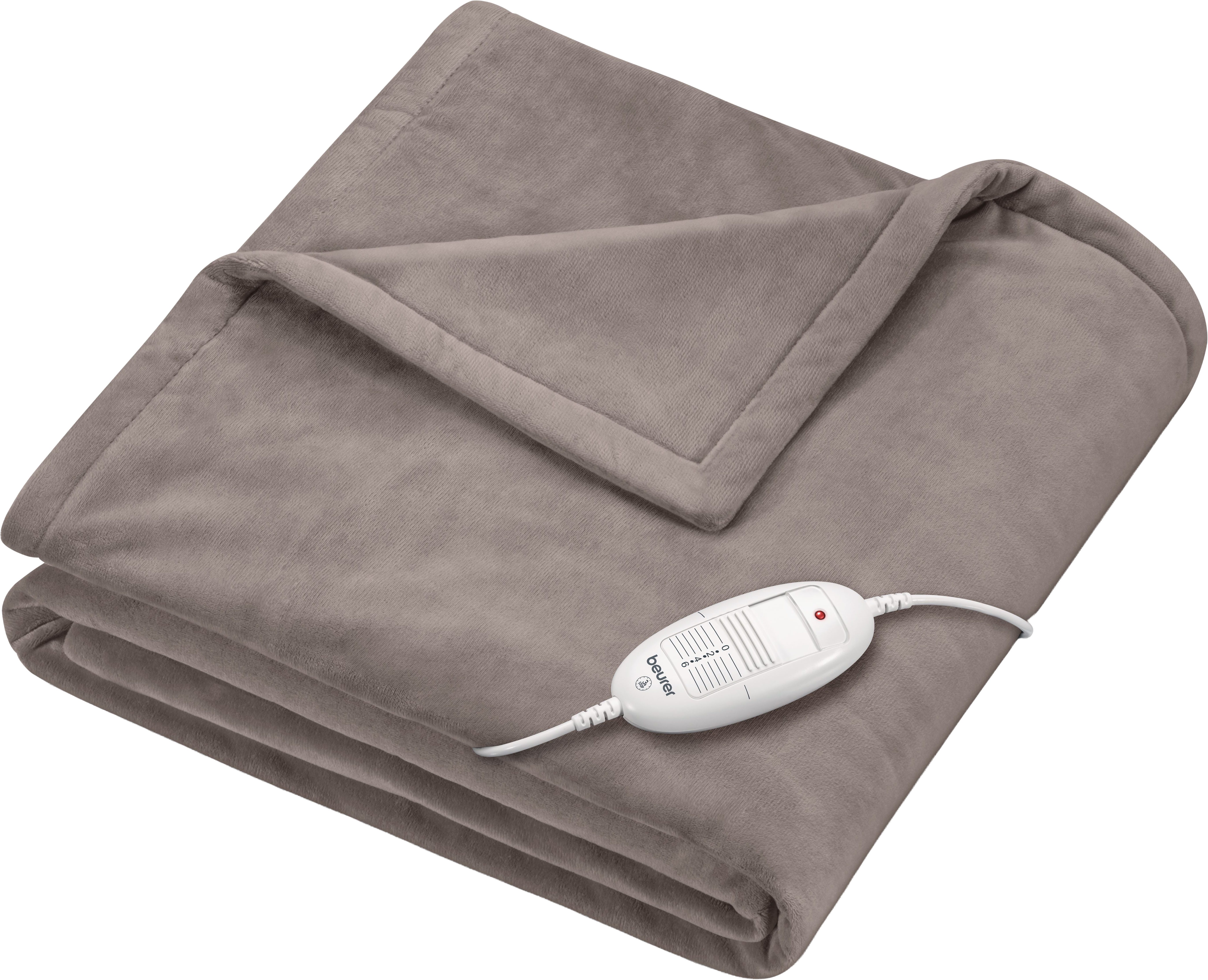 BEURER Heizdecke HD 75 Cosy Taupe, 6 Temperaturstufen, 180 x 130 cm, kuschelige Wärmedecke in Kunstfelloptik, maschinenwaschbar bei 30 °C