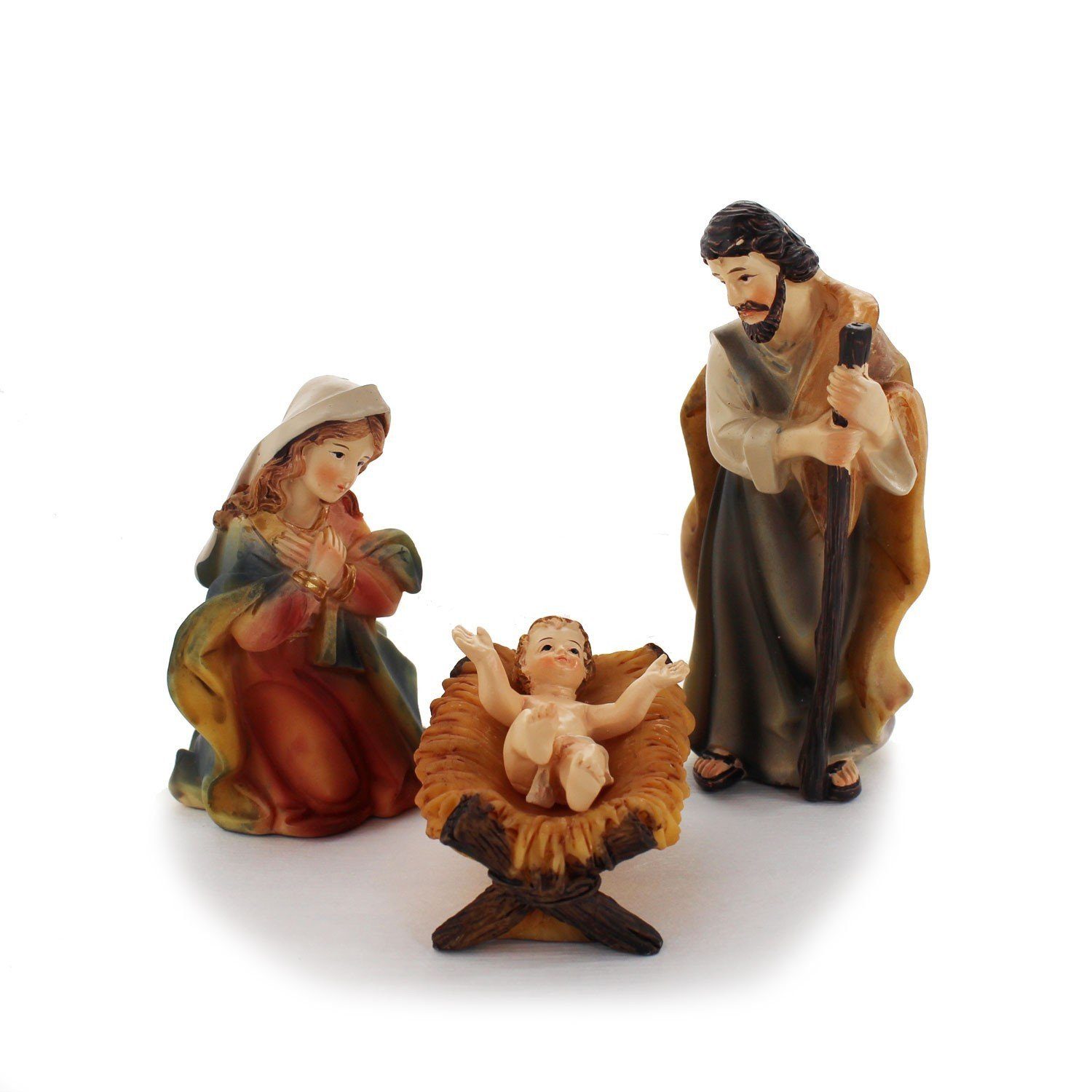 mitienda Krippe Krippenfiguren Set, Heilige Familie 10 cm