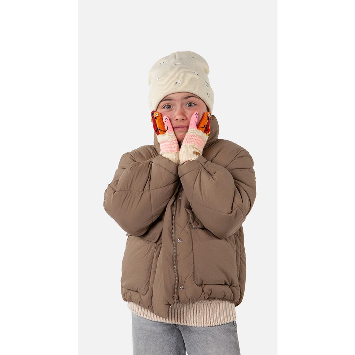 Barts Fleecehandschuhe Puppet Gloves Weiche Kinderhandschuhe mit lustigen Gesichtern auf den Fingerspitzen