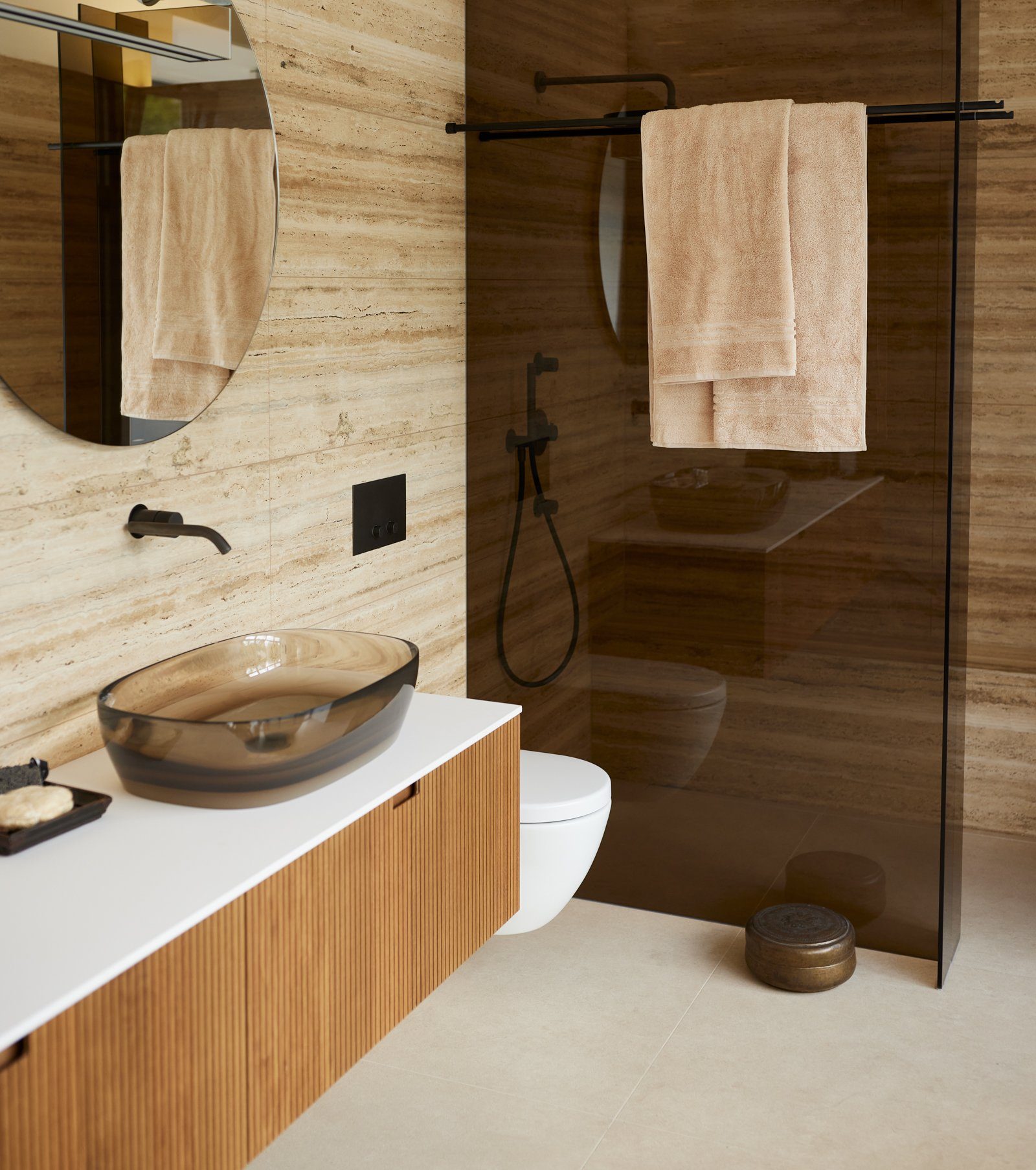 Le Comfortable Interior g/m² Baumwolle türkische Set (4-tlg), Handtuch Caramel-Beige 100% Superweich, 550 feinste
