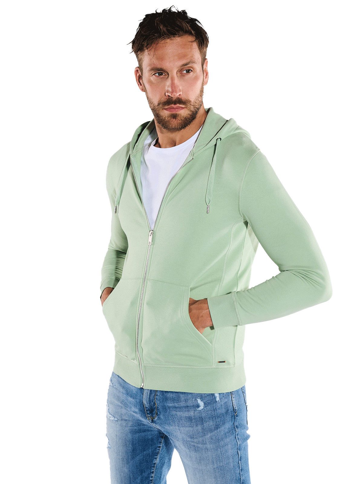 emilio adani Kapuzensweatjacke Sweatjacke mit Kapuze