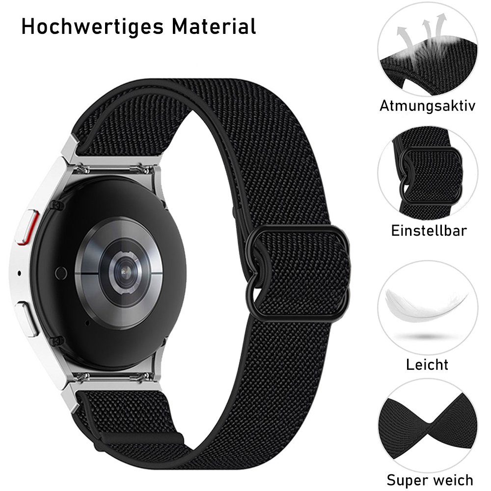 Uhrenarmband Kompatibel NUODWELL Armband 6 GalaxyWatch5/4 Geflocht mit Stück Dehnbar Samsung