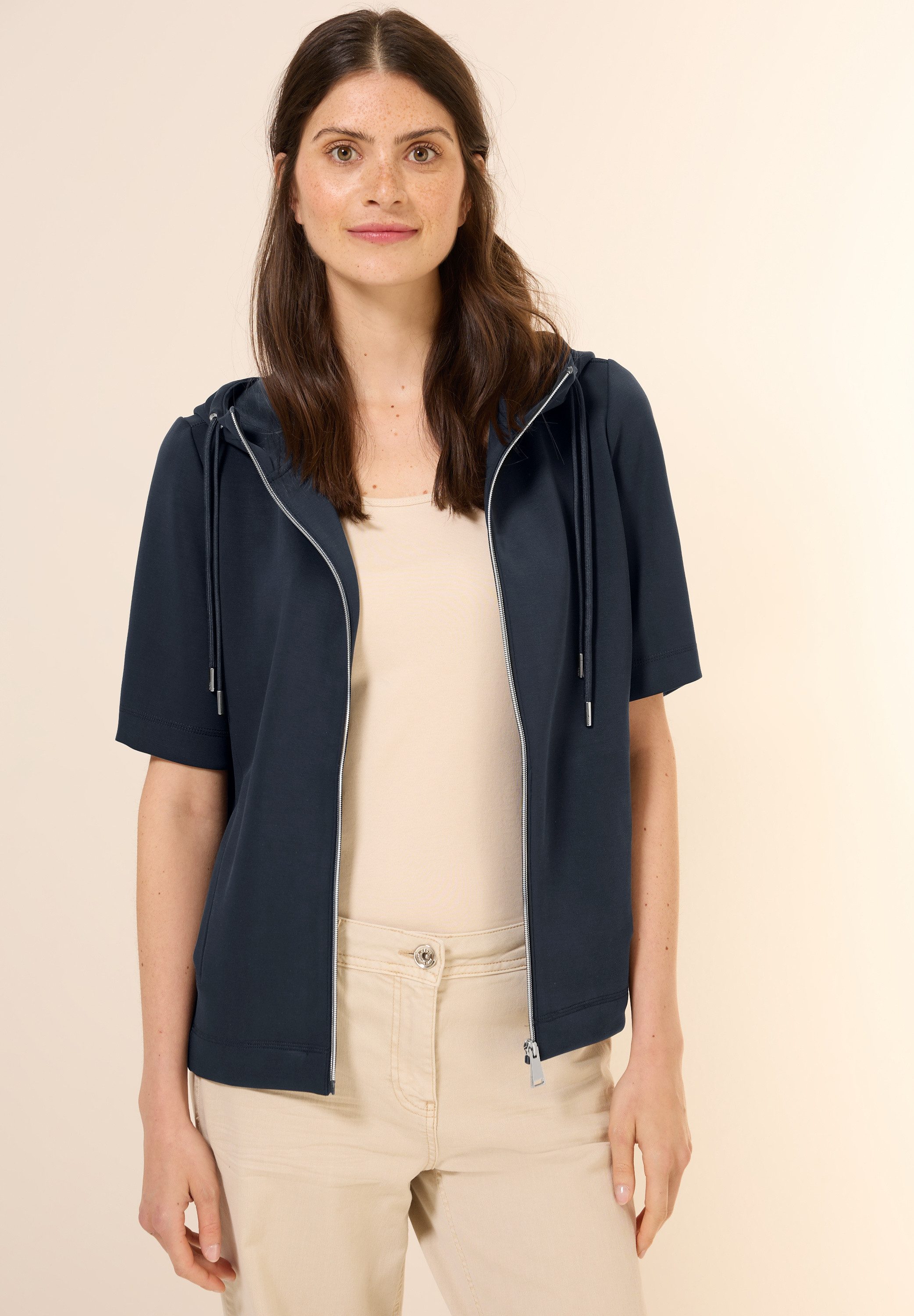 CECIL Sweatjacke mit Kapuze mit Tunnelzugband günstig online kaufen