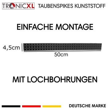 TronicXL Taubenspikes 10x schwarz Taubenabwehr Vogelabwehr Spikes Tauben Möwen Raben Schreck, 10-St.