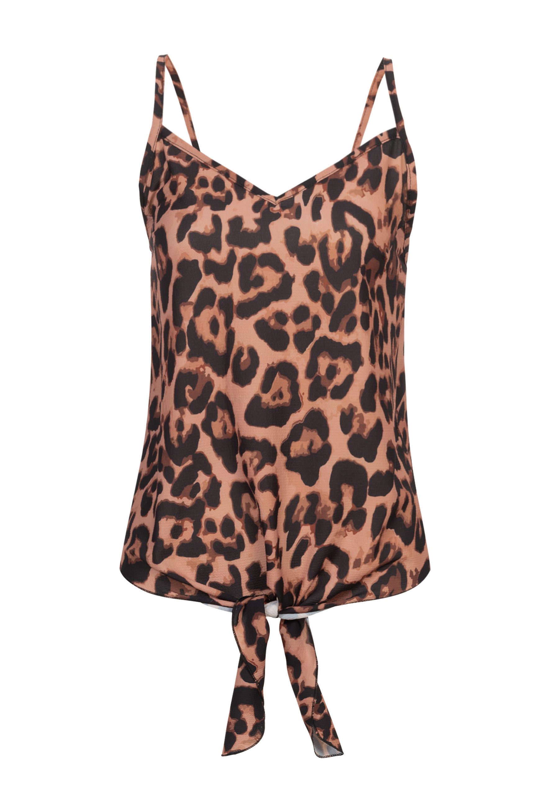 CLOUD 5IVE Muskelshirt CLOUD 5IVE Top with knot detail and leo print (1-tlg)