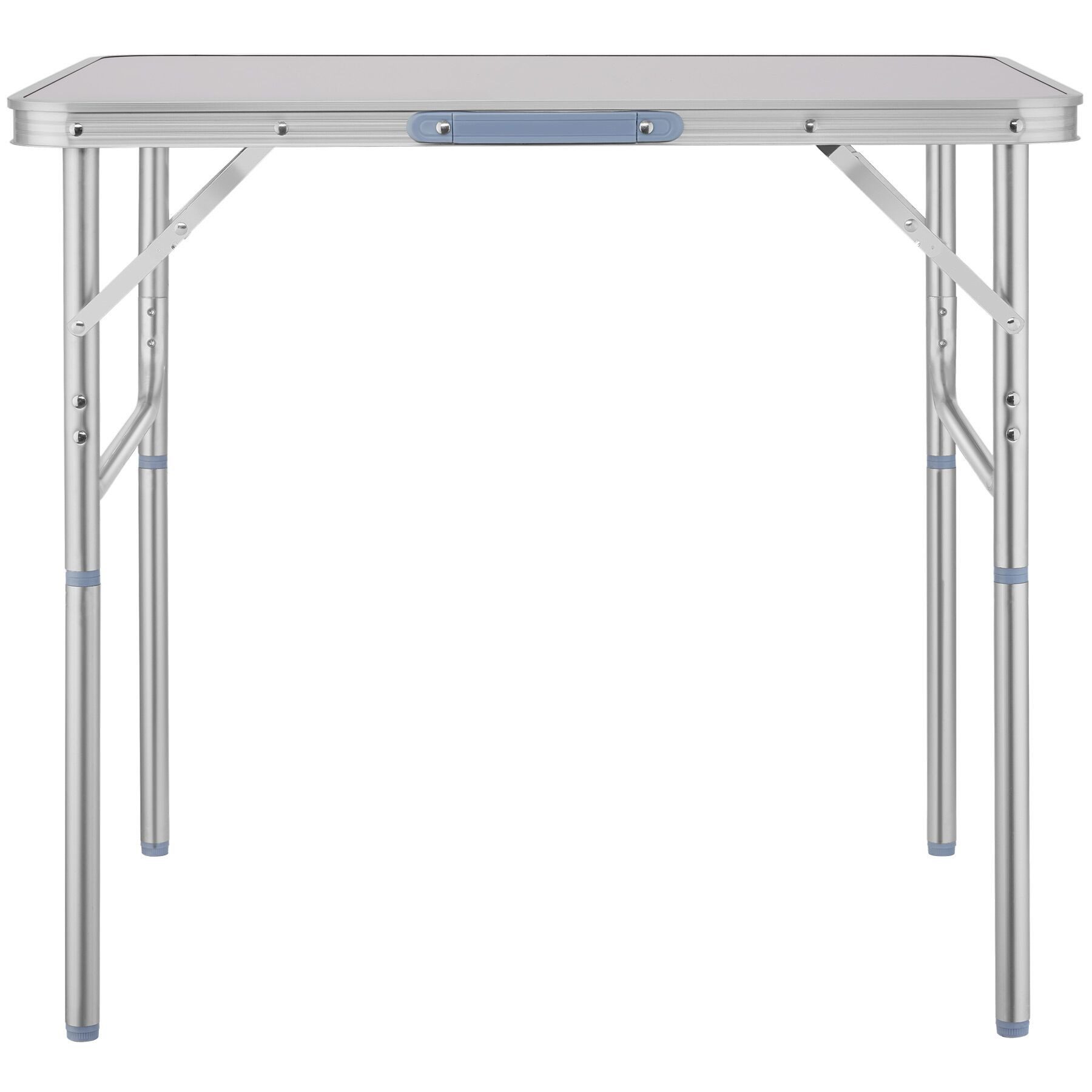 tectake Campingtisch Outdoor-Klapptisch, 75 x 55 x 68 cm, klappbar und wetterfest (Falttisch Lothar, 1-St., in grau), anschraubbare, höhenverstellbare Beine und Füße, mit Tragegriff