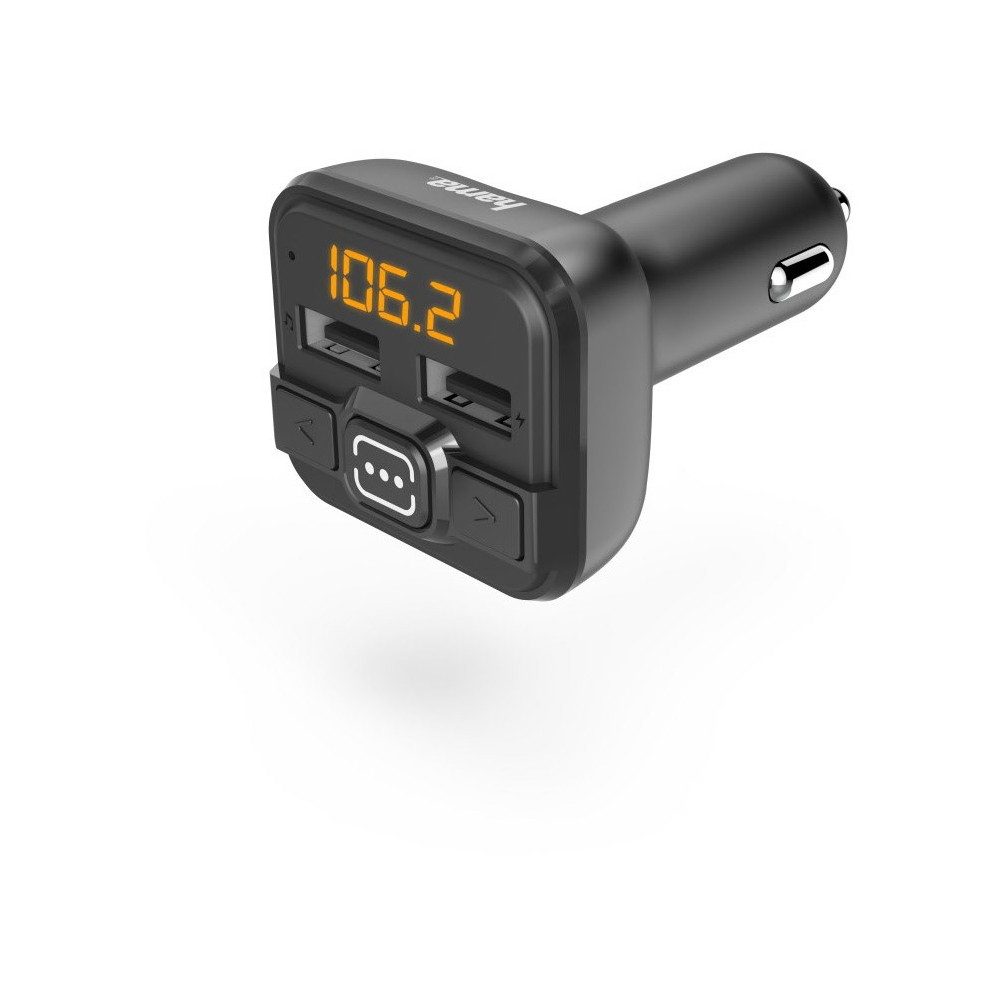 Hama FM-Transmitter mit AUX + USB für Musikgenuss. KFZ-Transmitter