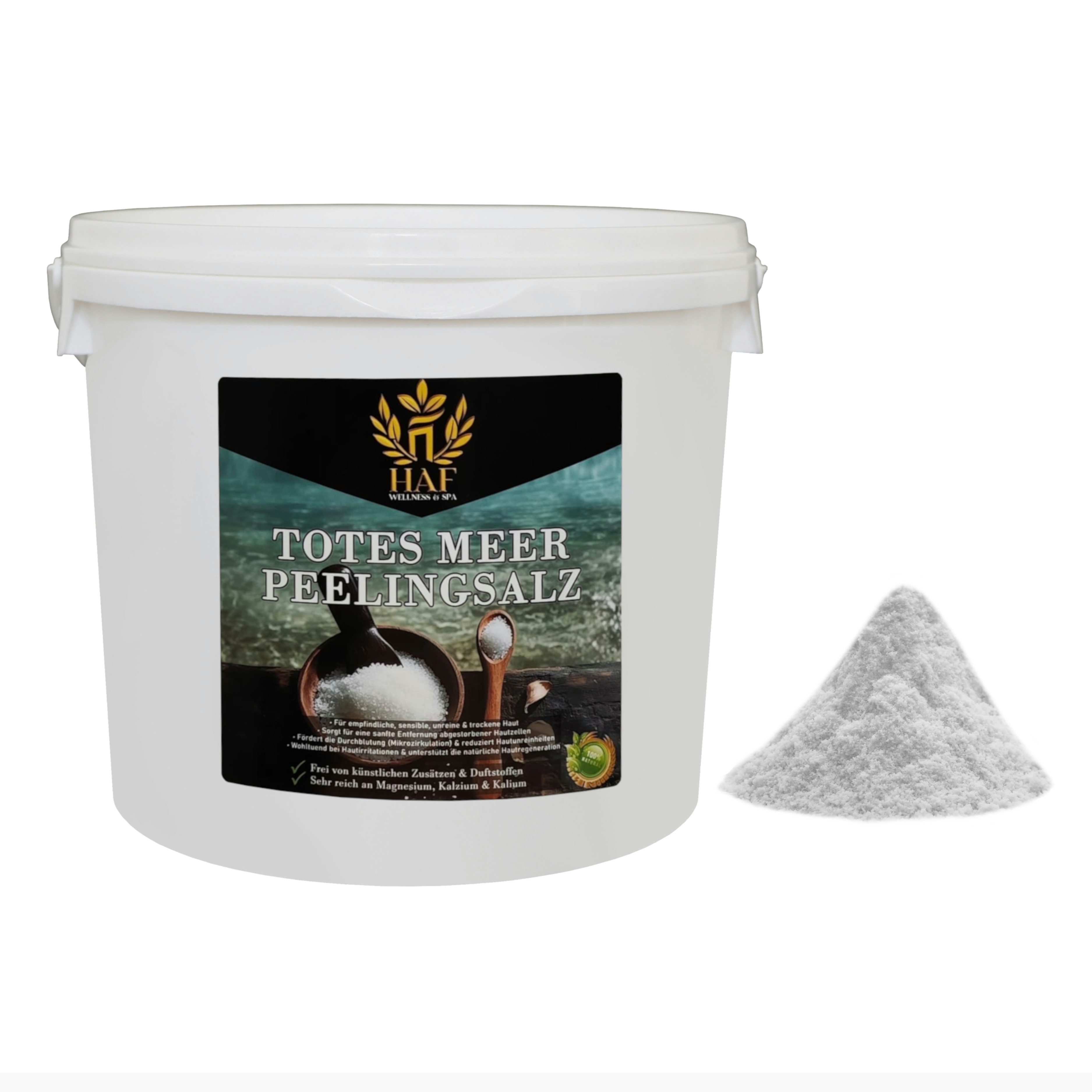 HAF Salzpeeling Premium Totes Meer Peelingsalz 1-25kg reines Meersalz als Salz Peeling Je nach Auswahl im Beutel, Eimer oder Sack, 1-tlg., Naturbelassen direkt vom toten Meer