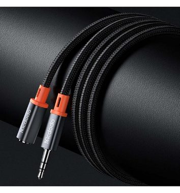 mcdodo Kabelverlängerung/-buchse Aux auf 3,5mm 1,2M Audio Konverter Grau Audio-Adapter