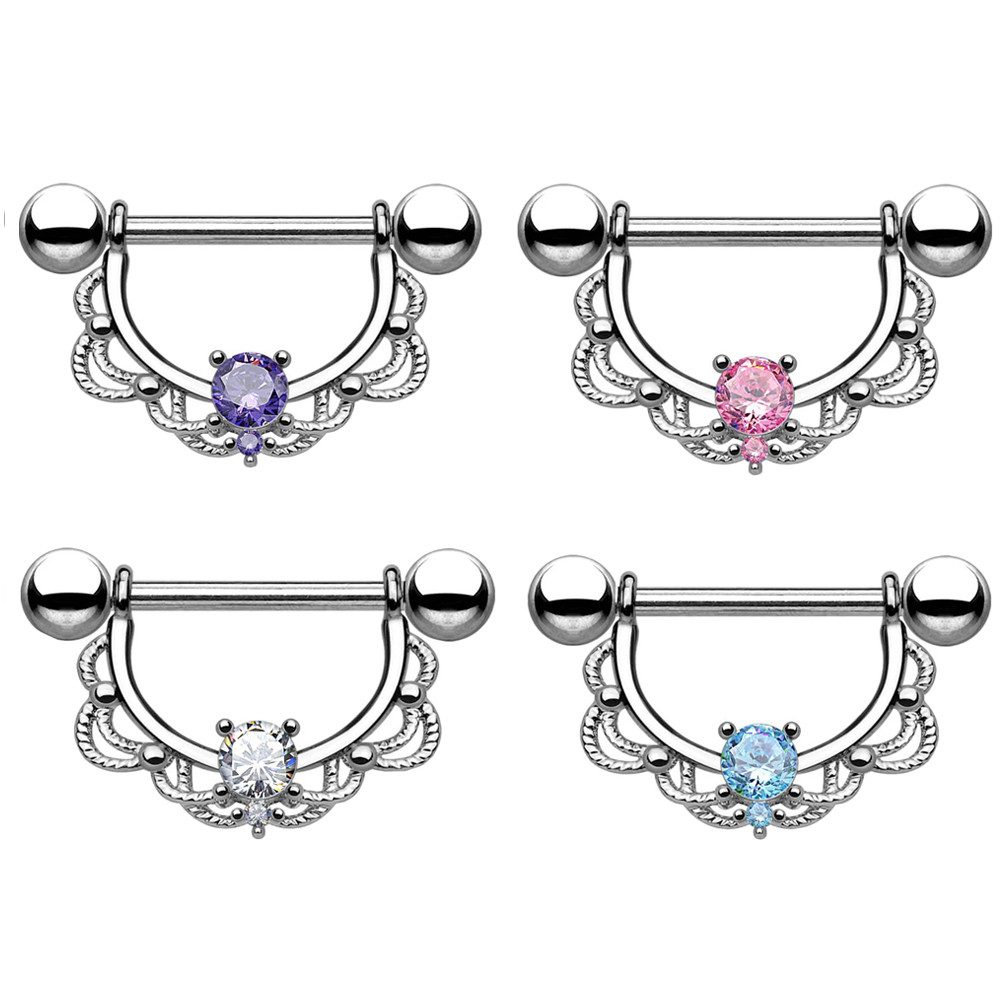 Taffstyle Intimpiercing Brustwarzenpiercing Intim beweglich Kristall günstig online kaufen