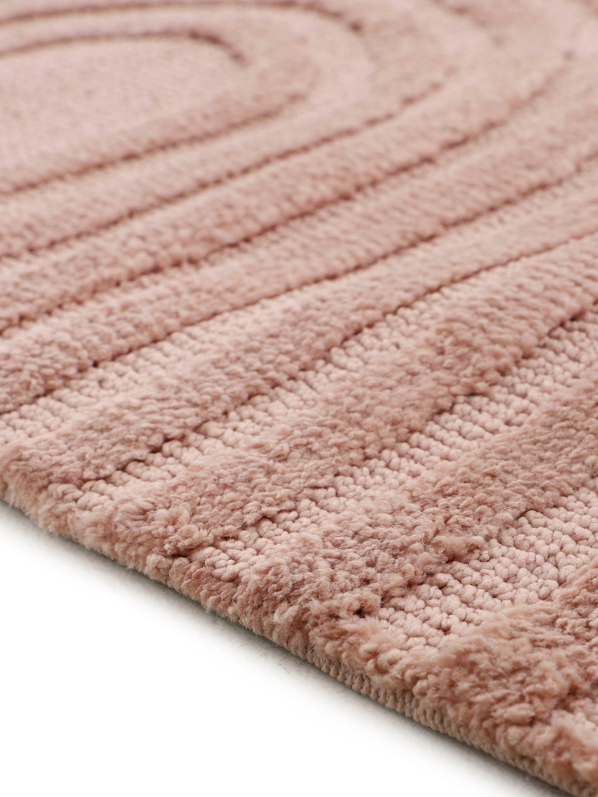 Teppich Holly carpetfine, Touch weiche dichte Höhe: rosa Teppich, Hoch-Tief-Struktur, mm, Microfaser rechteckig, Boho Scandi, 4 12 getuftete Soft - Wohnzimmer