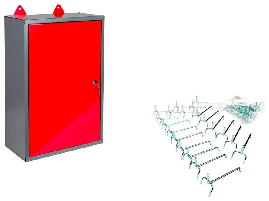 B/T/H: 40x19x60 cm, 20 inkl. abschließbar, 1-türig, Kreher Werkzeugschrank Lochwandhaken