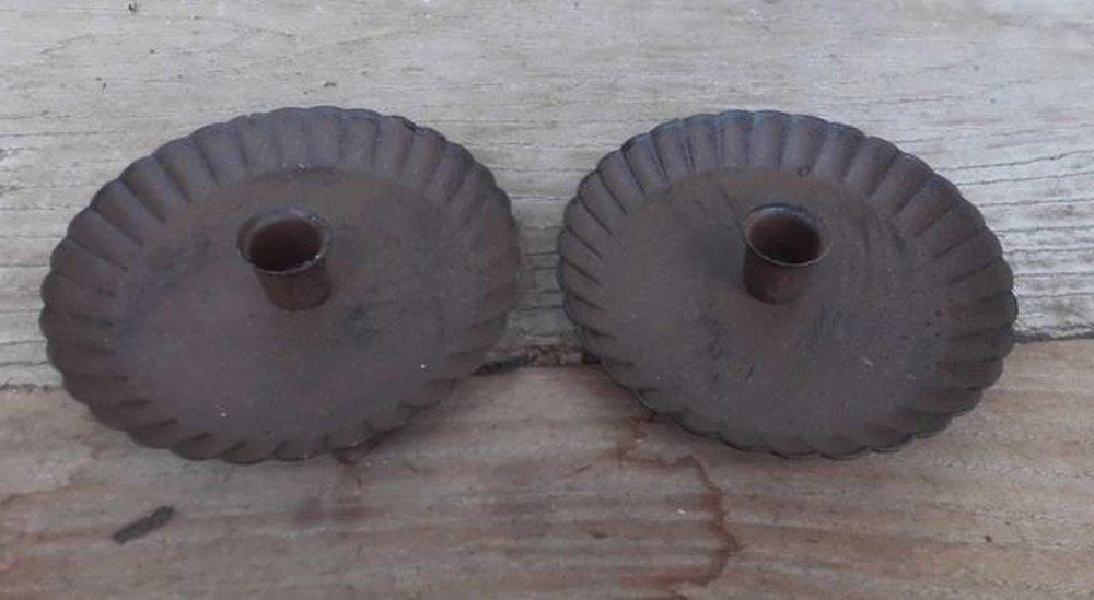 Deko-Impression Kerzenhalter Kerzenteller Kerzenhalter Kerzenständer 2er Set Eisen f. Baumkerzen (2 St)