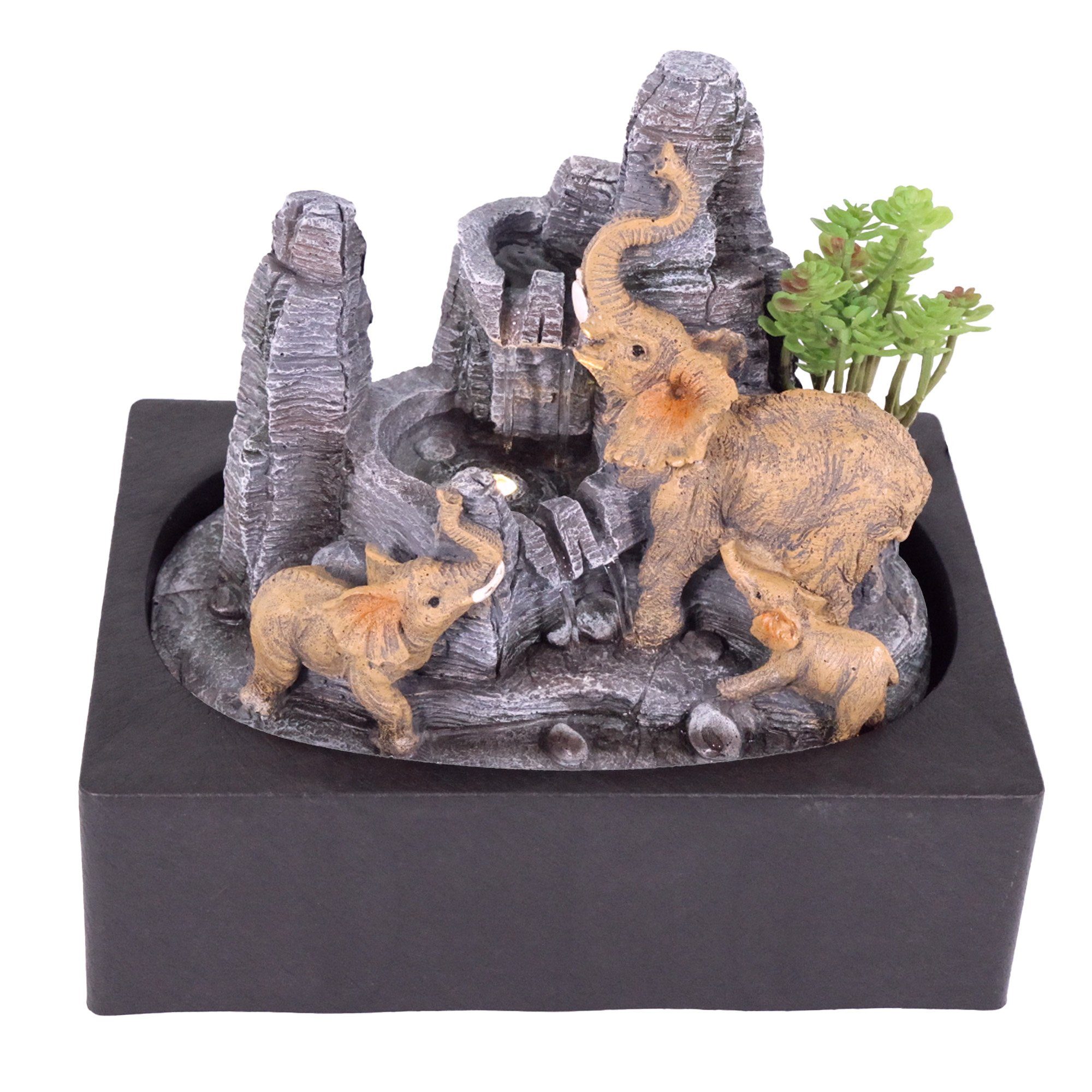 Lemodo Zimmerbrunnen Motiv-Tischbrunnen mit Pumpe und Beleuchtung, LED-Bele günstig online kaufen