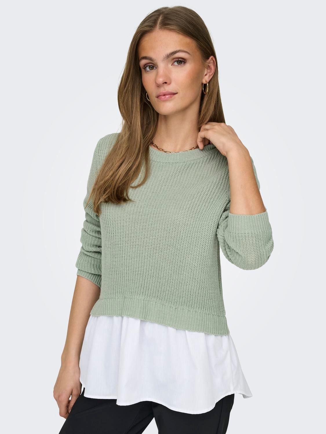ONLY Rundhalspullover ONLVIVIANA LS MIX O-NECK günstig online kaufen