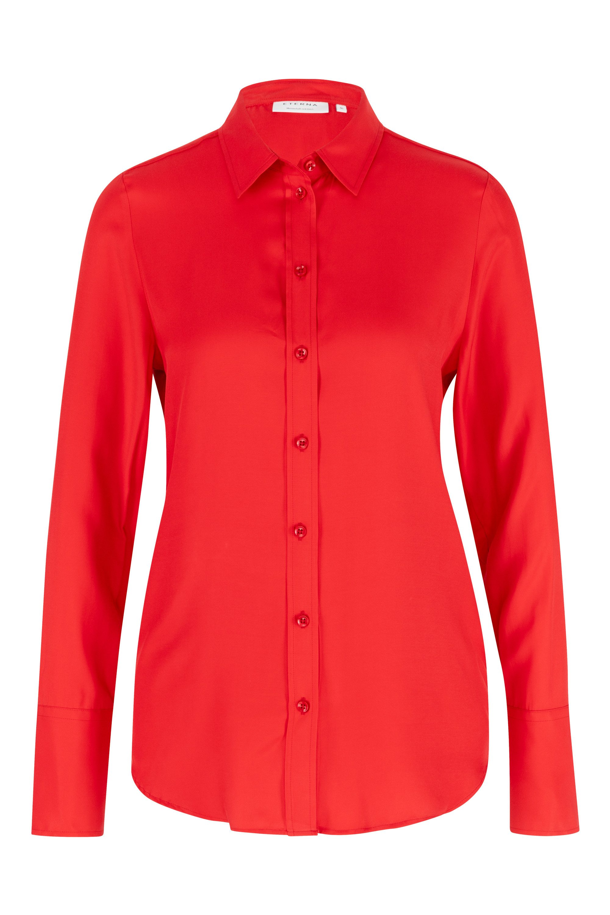 Eterna Blusentop ETERNA REGULAR FIT Langarm Bluse rot satin 5270-55-D295