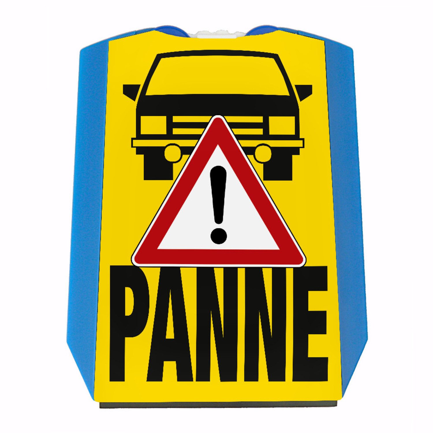 Parkscheibe Panne mit dem PKW Parkscheibe Auto Motiv in gelb und 2