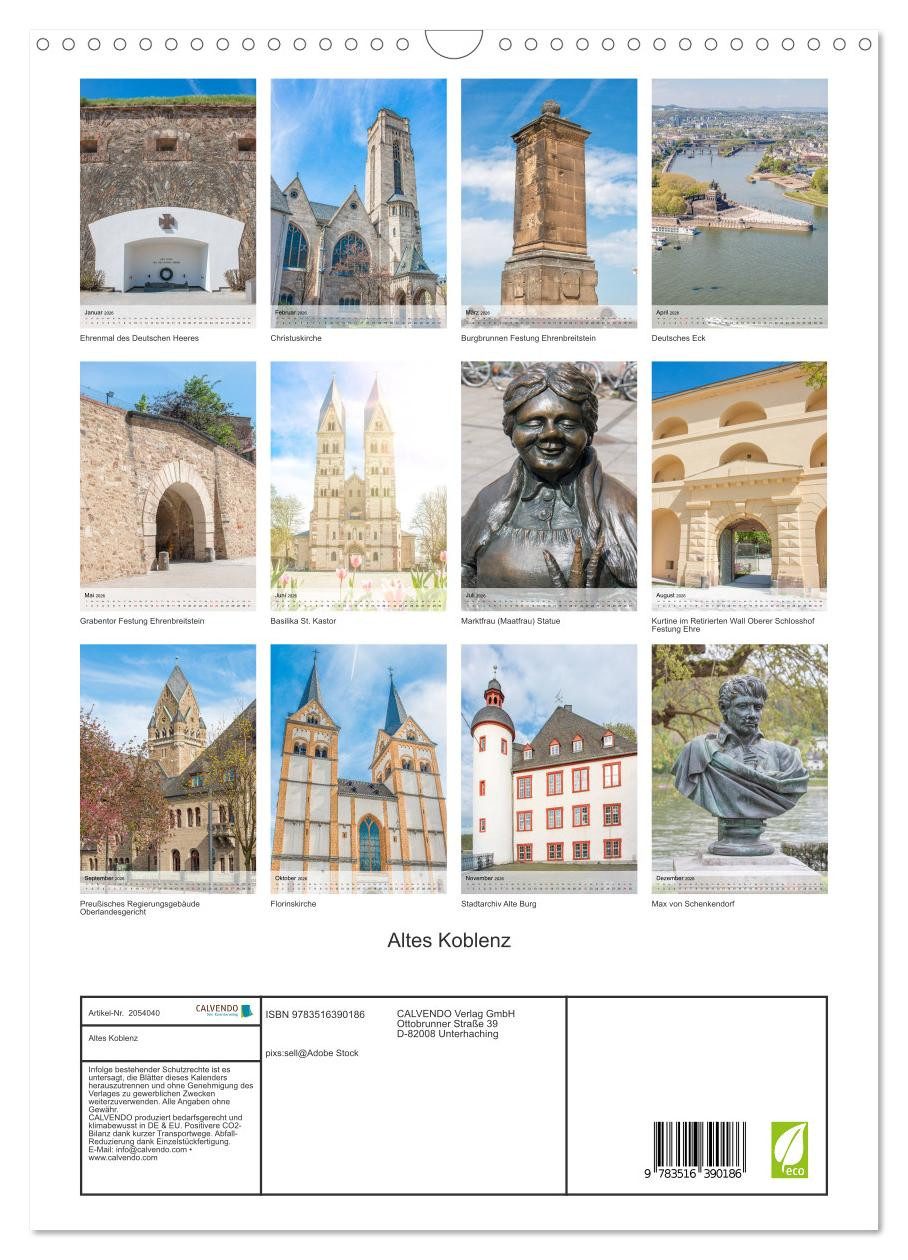 Thumbnail - CALVENDO Wandkalender Altes Koblenz (Wandkalender 2026 DIN A3 hoch), CALVENDO Monatskalender
