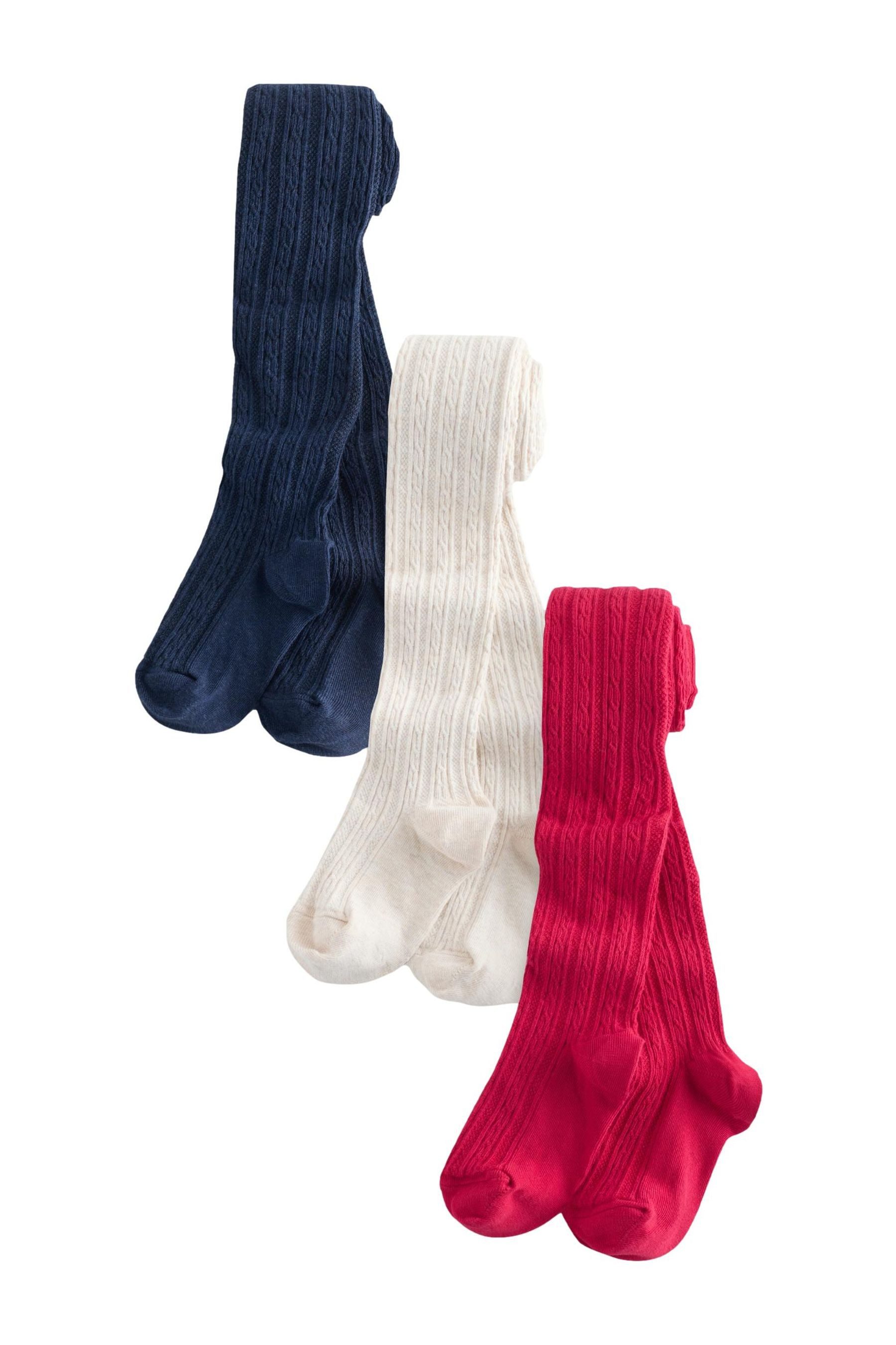 Next Strickstrumpfhose 3er-Pack Strumpfhose mit Zopfmuster (3 St)