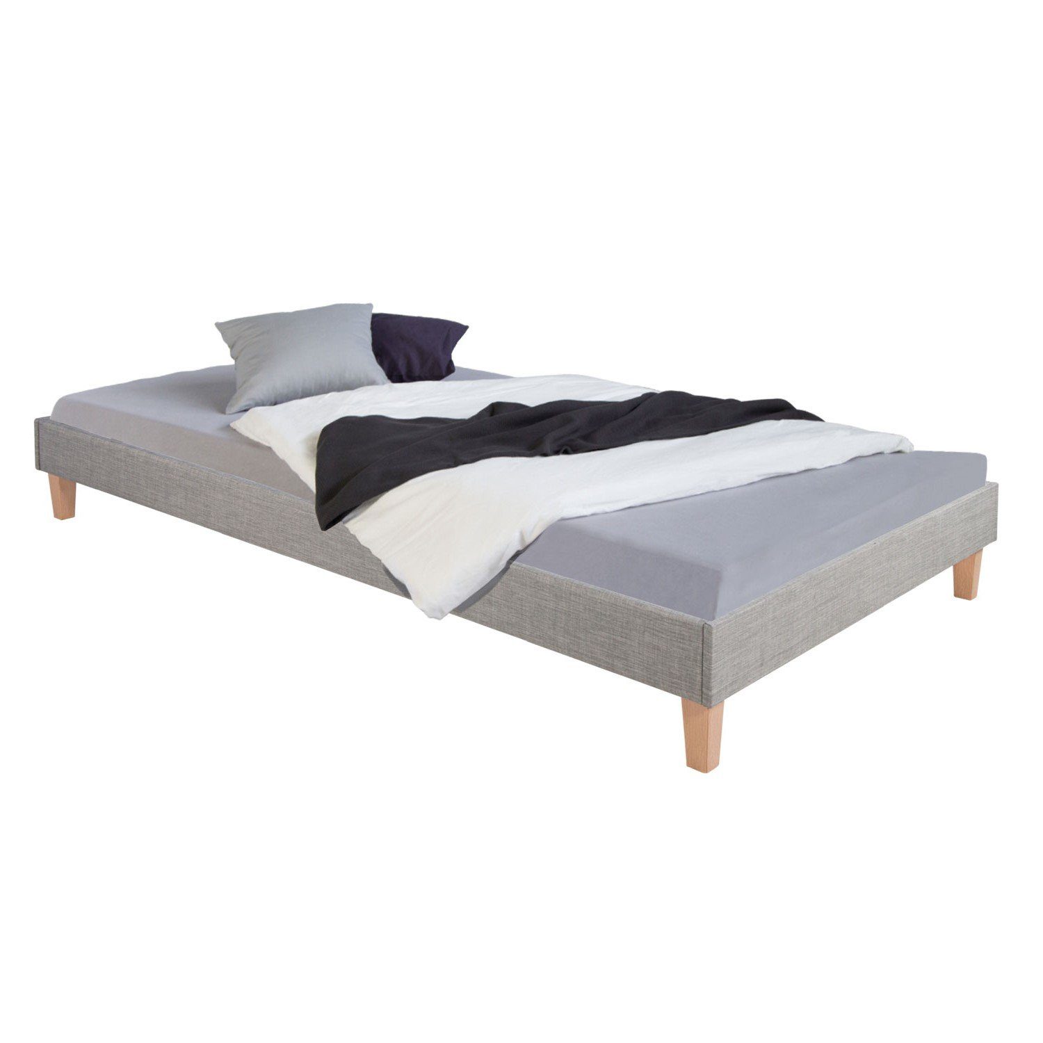 Homestyle4u Polsterbett »Einzelbett 90x200 cm Lattenrost Matratze