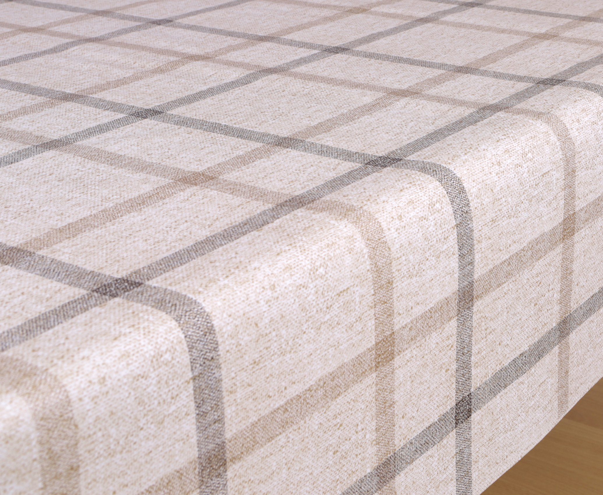 Beautex Tischdecke Wachstuchtischdecke, Leinen Karo beige, abwischbar Wachstuch Garten (1-tlg), Wasserundurchlässiger Tischschutz mit versiegelter Oberfläche