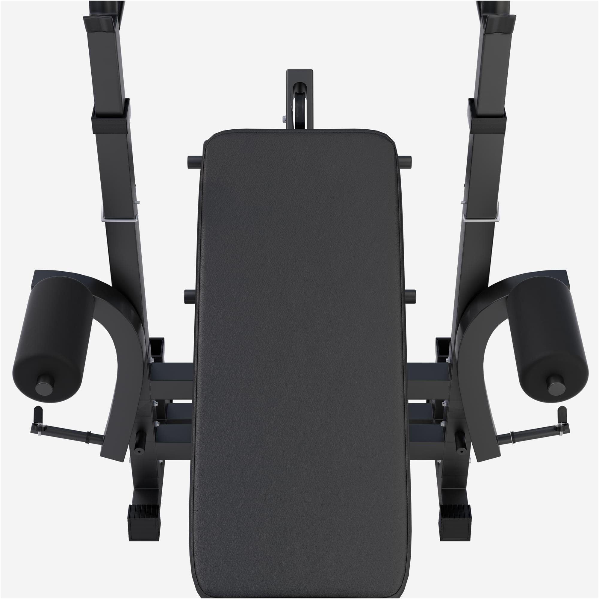 GORILLA SPORTS Kraftstation Kraftstation inkl. Latzug in schwarz, (2-tlg)