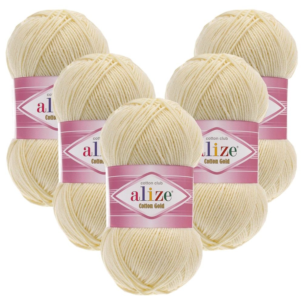 Alize 5 x ALIZE Cotton Gold Häkelwolle, 330 m, Handstrickgarn,Premium Wolle, Amigurumi