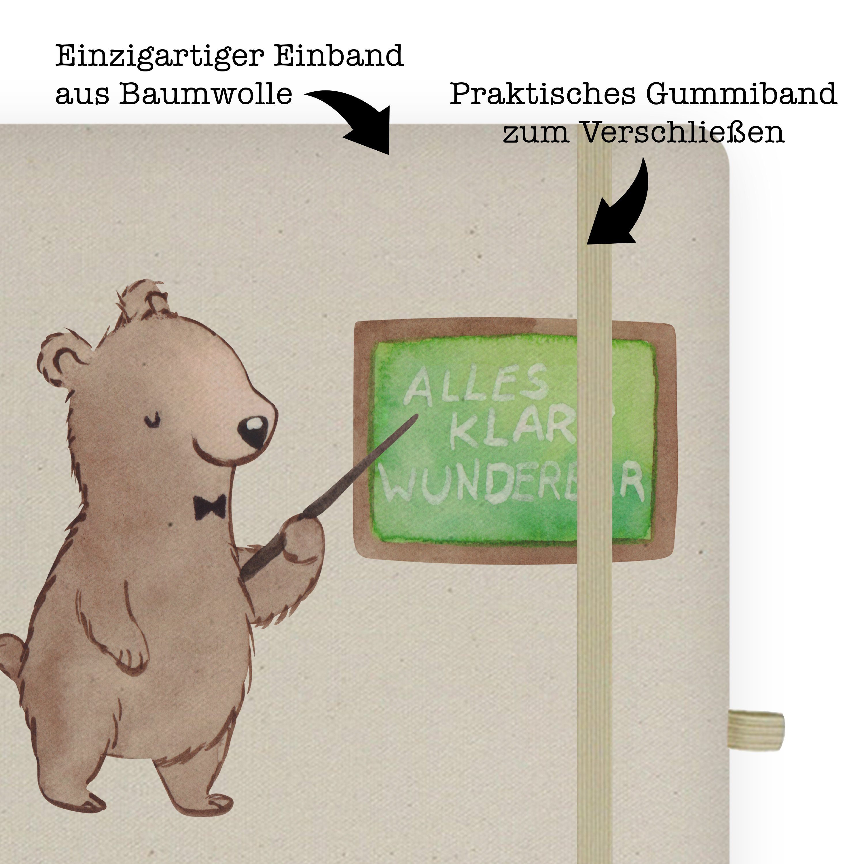 Panda & Herz Skizzenbuch, Transparent - Mrs. Mrs. Mr. Unterricht, Notizbuch mit & Dozent Mr. Geschenk, Tu Panda -