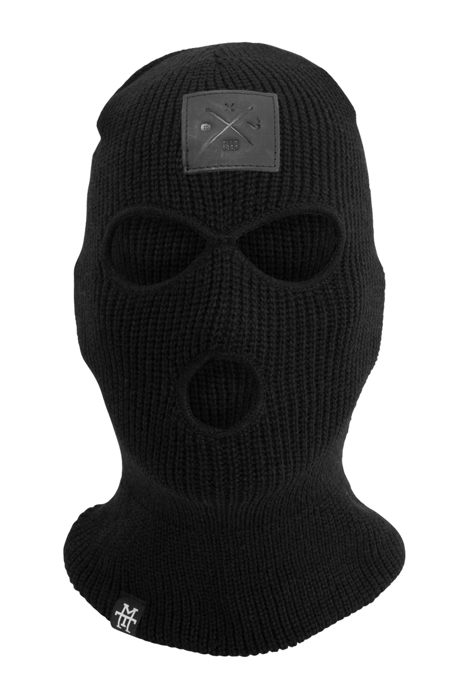 Balaclava gestrickt Schwarz in Sturmhaube, Manufaktur13 3-Loch versch. Sturmhaube Skimaske Farben -