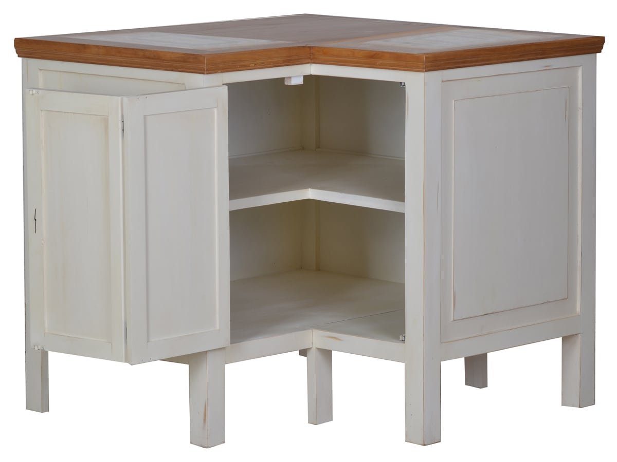 MiaMöbel Unterschrank Mexico aus massivem Pinienholz Weiß