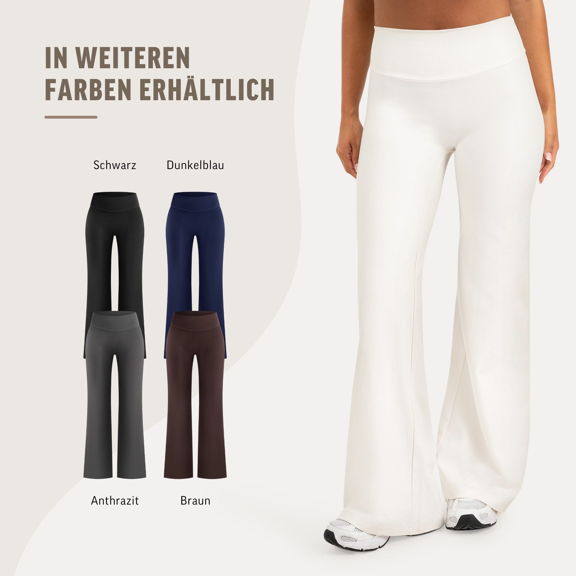 Smilodox Leggings Neola Damen, Schlaghose, V-Shape Bund, für Fitness & Alltag Flared Bein, Performance Stretch, Shaping, Soft Touch – Bild 4 von 5
