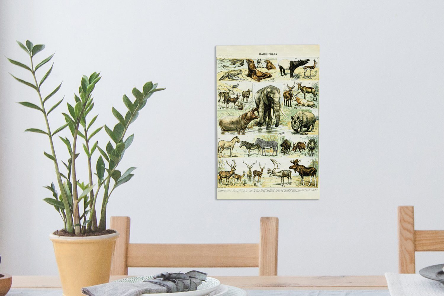 OneMillionCanvasses® Leinwandbild Elefanten - cm - Leinwandbild 20x30 Zackenaufhänger, bespannt inkl. (1 fertig Hirsche, St), Tiere Gemälde